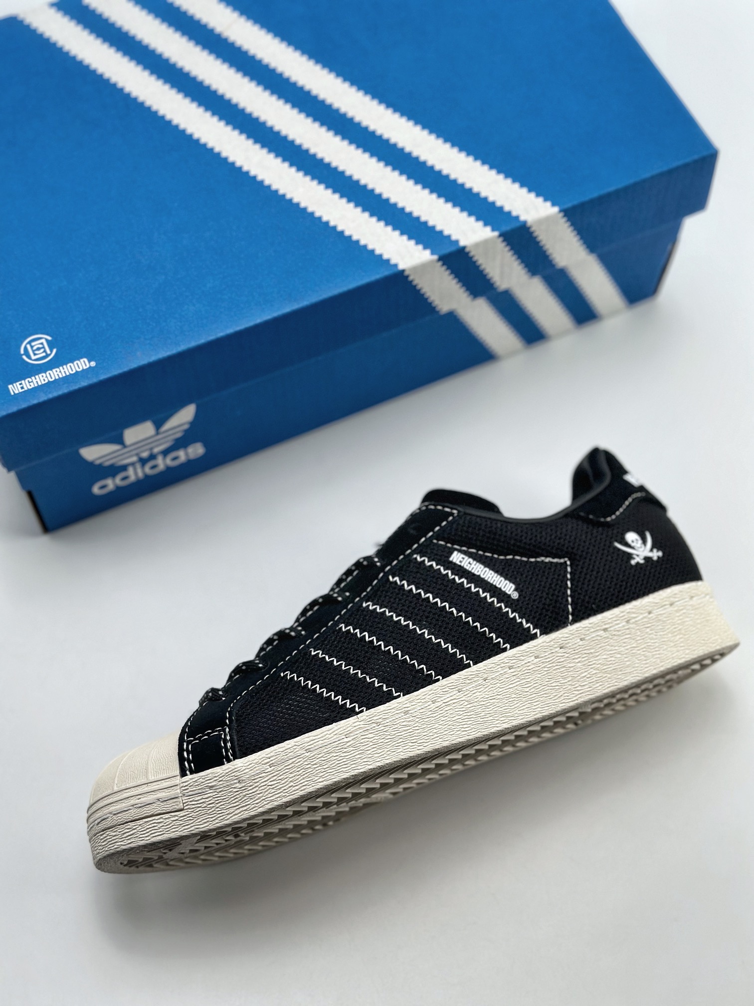 Adidas Originals Superstar x NEIGHBORHOOD × CLOT Shell Head Black and White IE8879