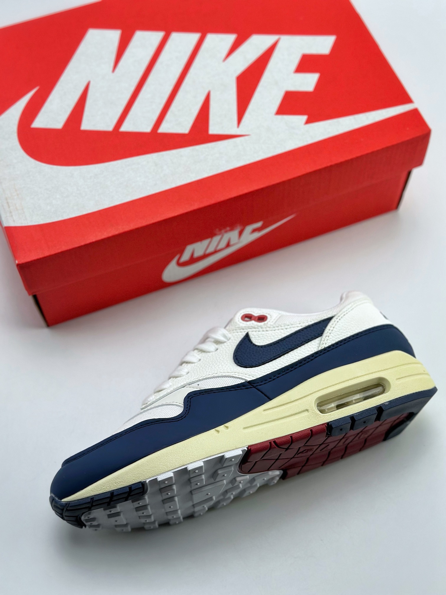 Nike Air Max 1 white, blue and yellow retro casual running shoes FD2370-110