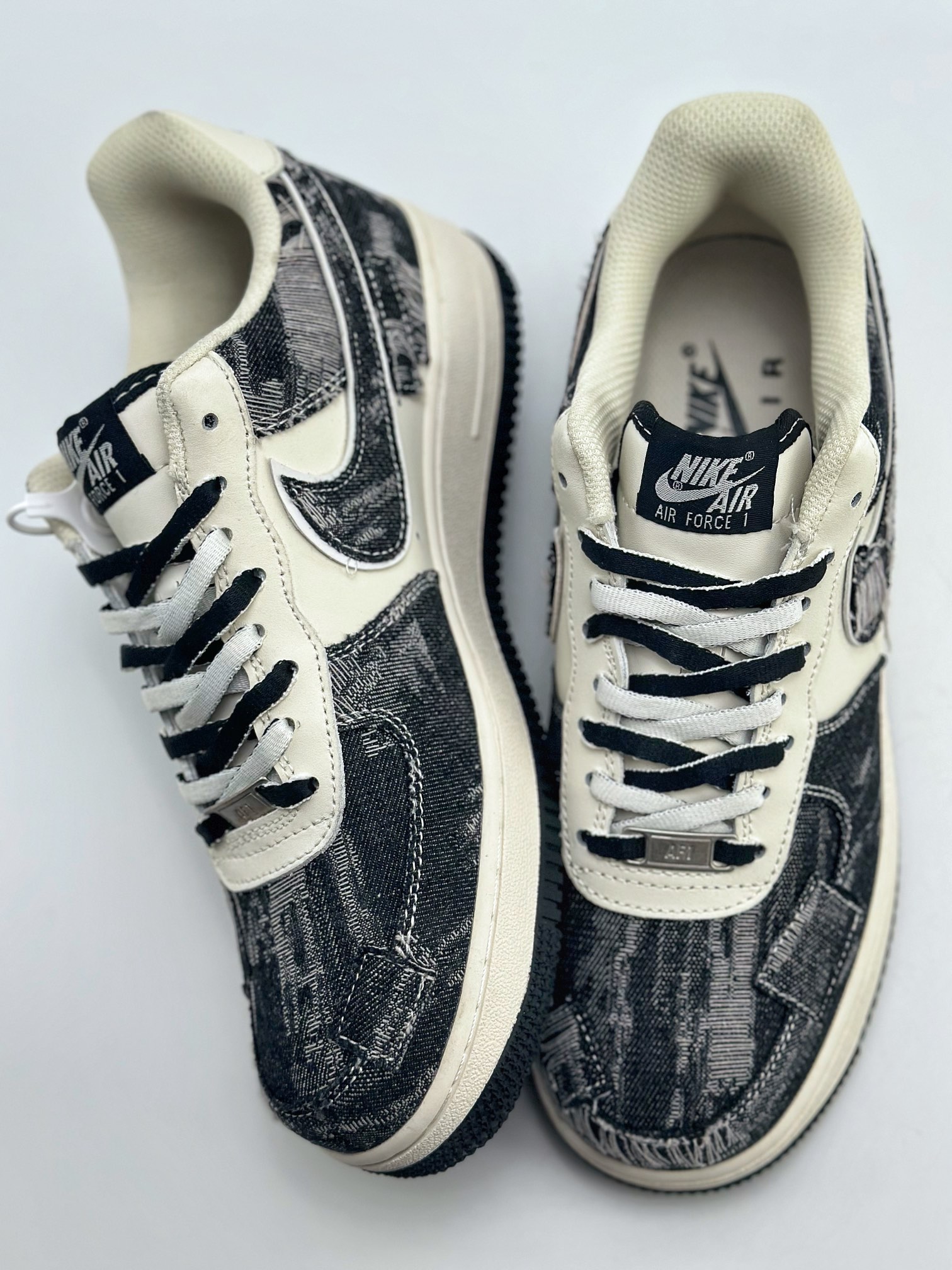 240 Nike Air Force 1 Low 07 白黑牛仔补丁 FB0607-066