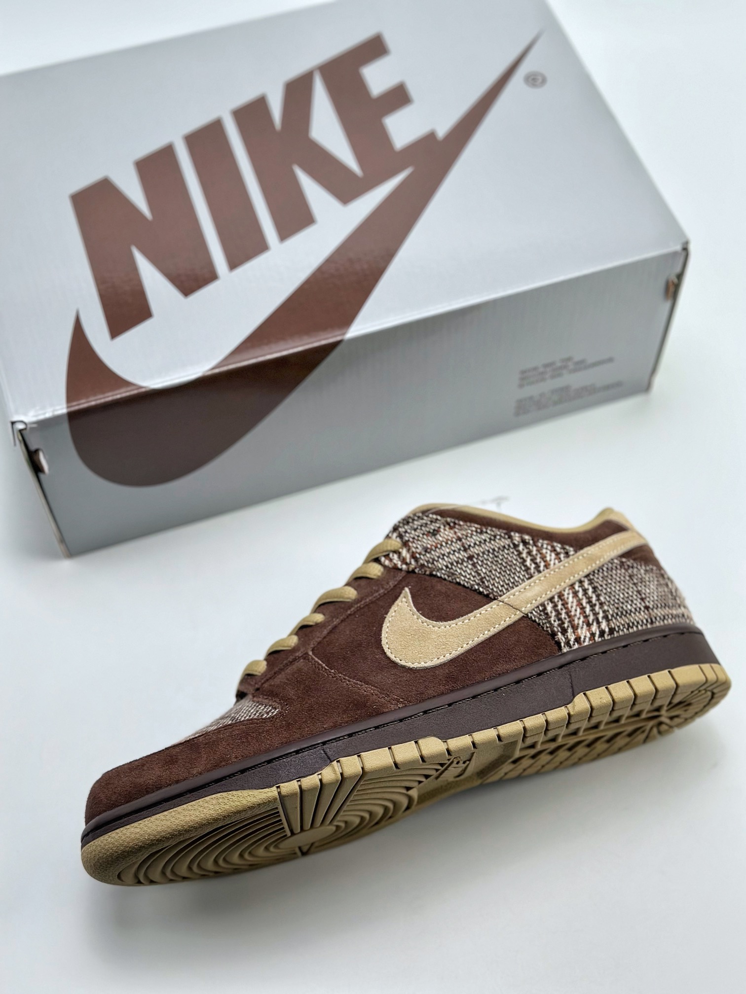 350 Nike SB Dunk Low PRO Tweed 格子棕拼接 304292-223