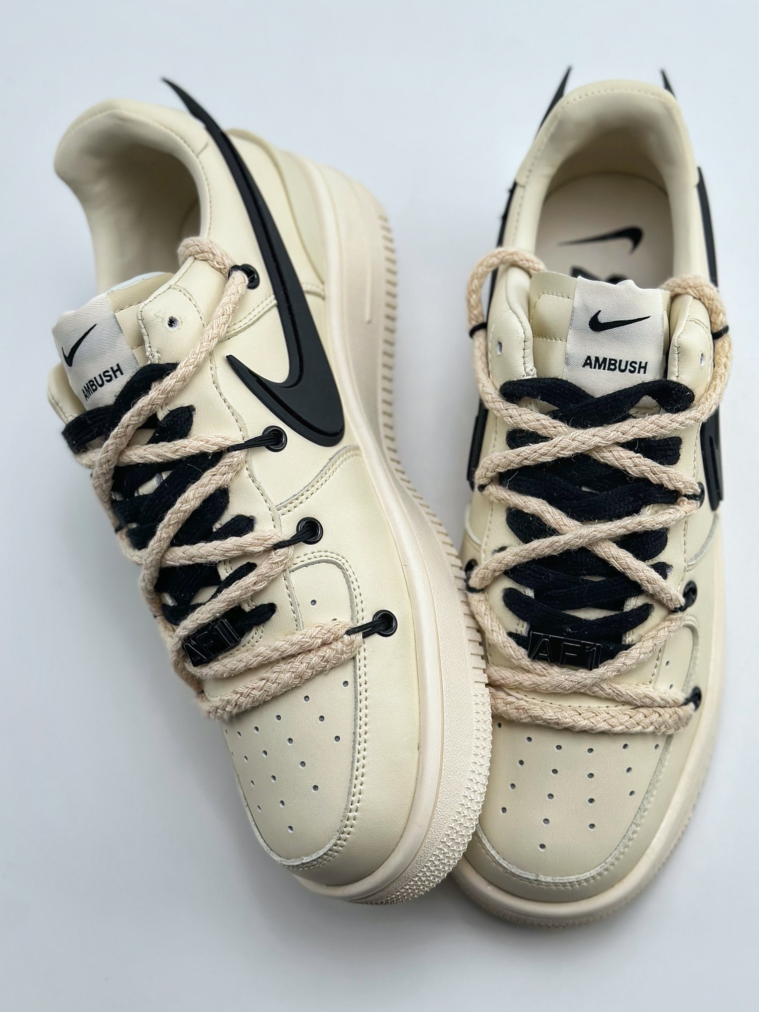 200 Nike Air Force 1 Low 07 x AMBUSH 米黄绑带 DV3464-002