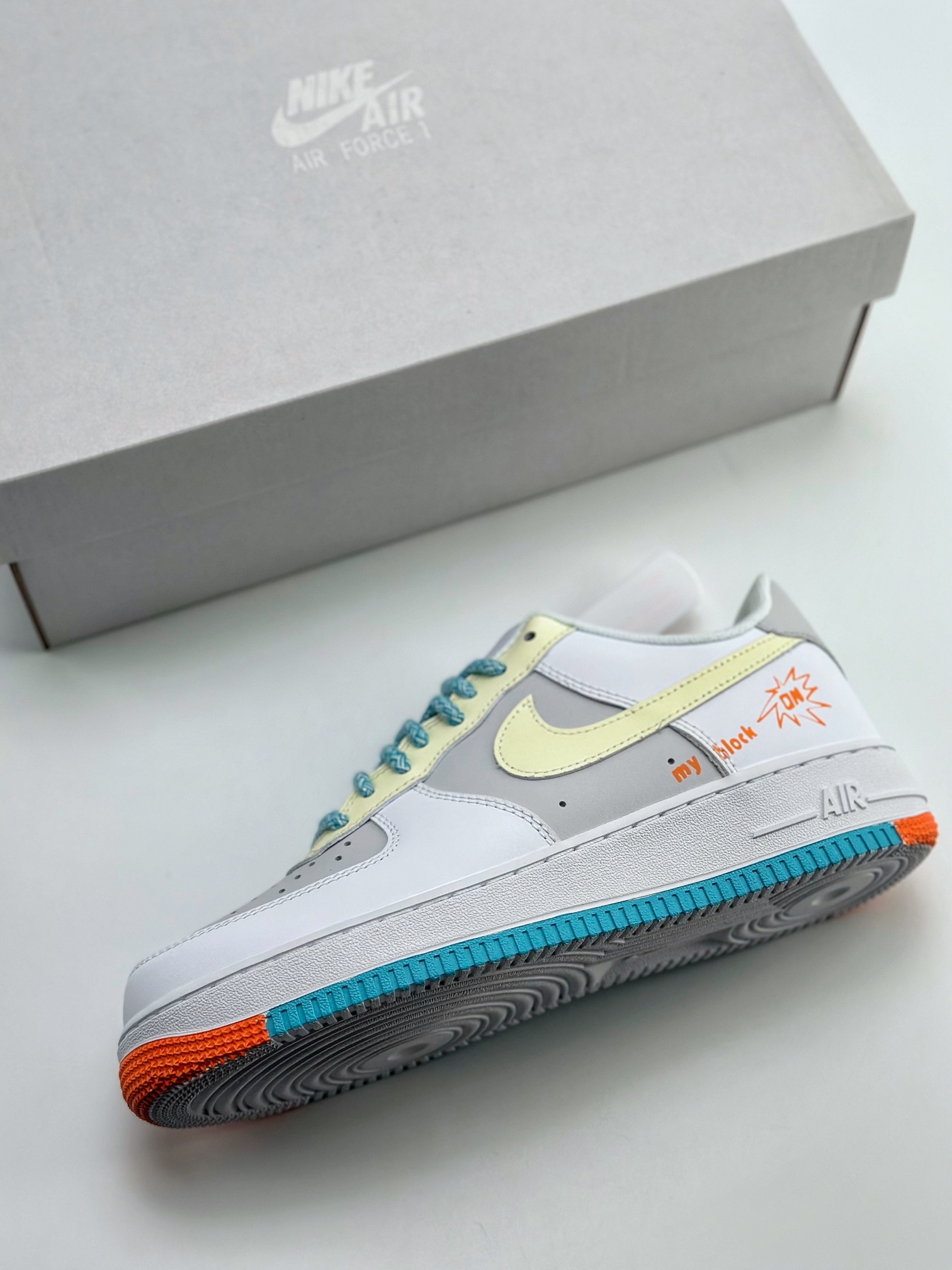 200 Nike Air Force 1 Low 07 811制造 街区漫游 白灰蓝 DH2920-111