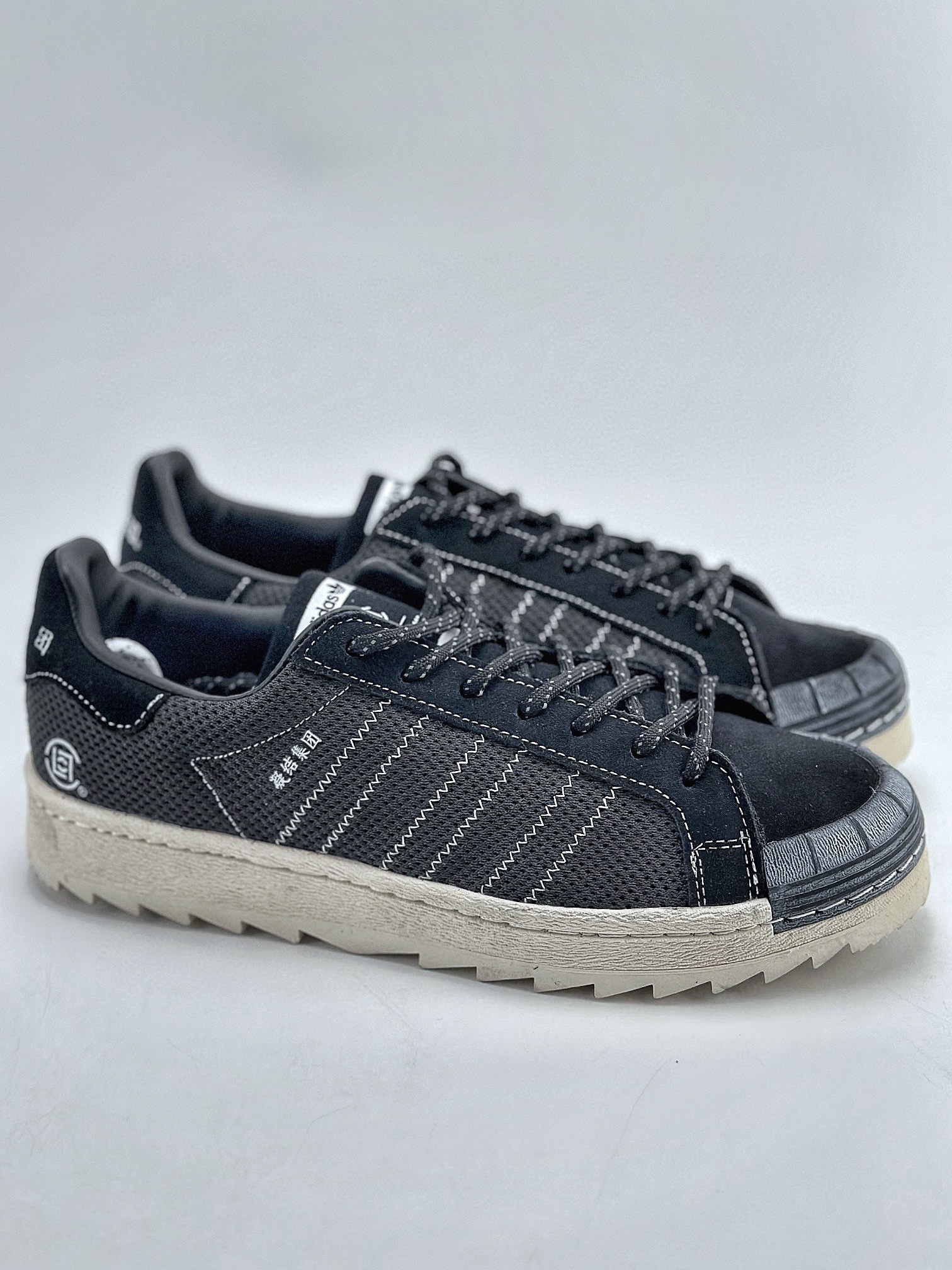 180 Adidas   Originals Superstar x NEIGHBORHOOD × CLOT 贝壳头 黑白 IE8879