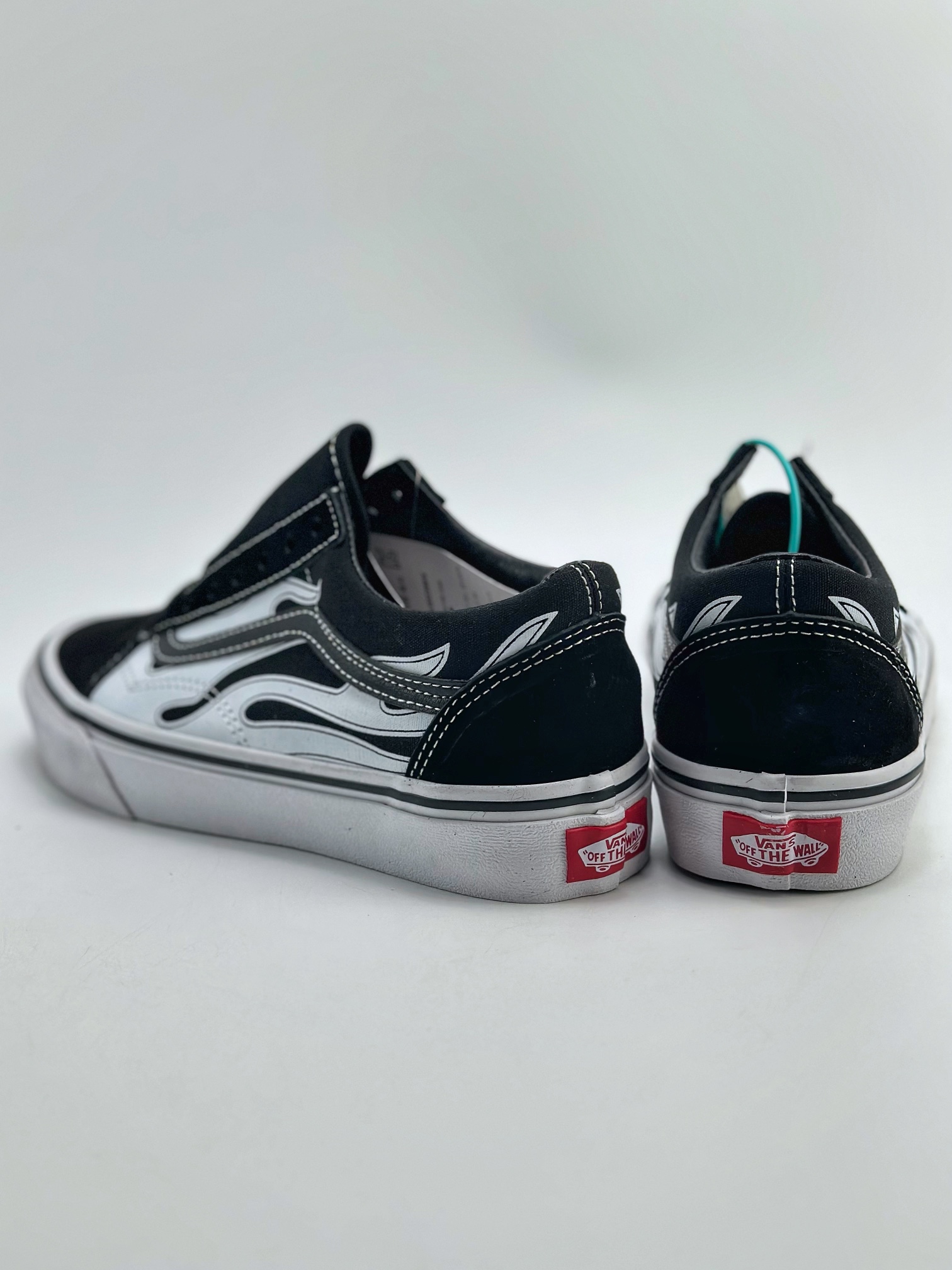 140 Vans Flame Black经典黑白 火焰印花帆布鞋滑板鞋