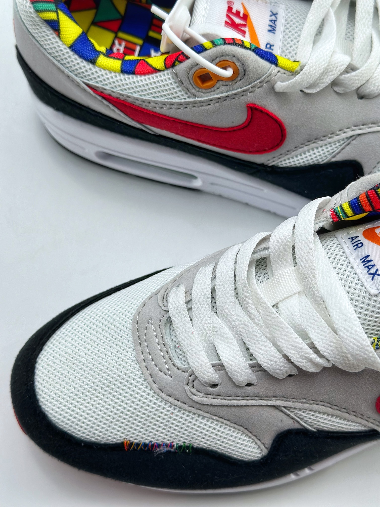 Nike Air Max 1 white, black and red retro casual running shoes DC1478-100