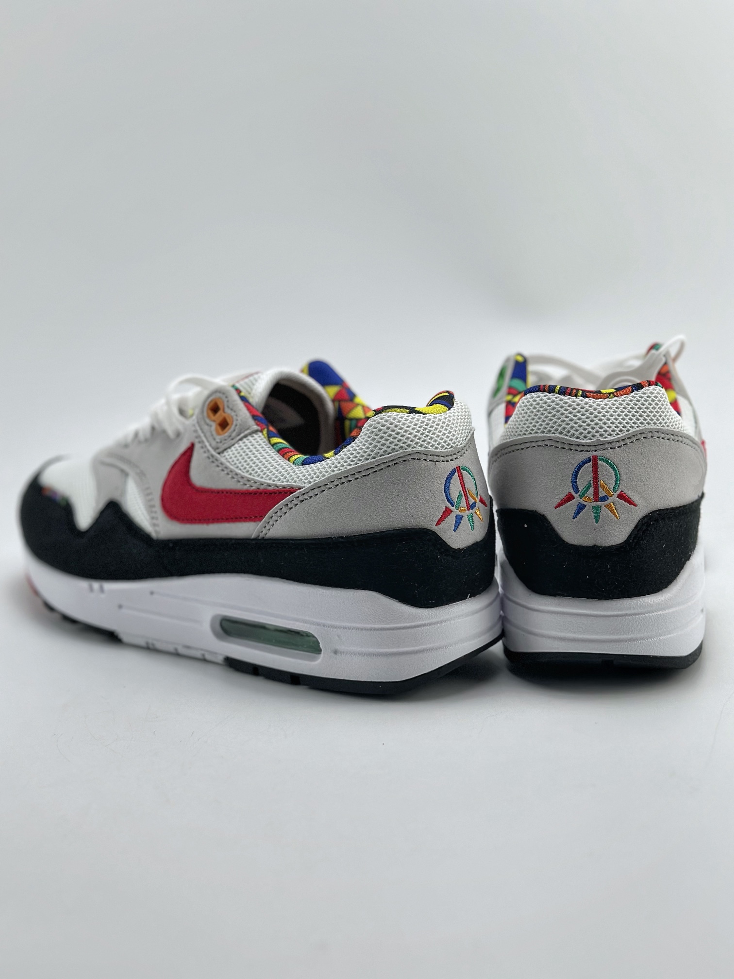 Nike Air Max 1 white, black and red retro casual running shoes DC1478-100