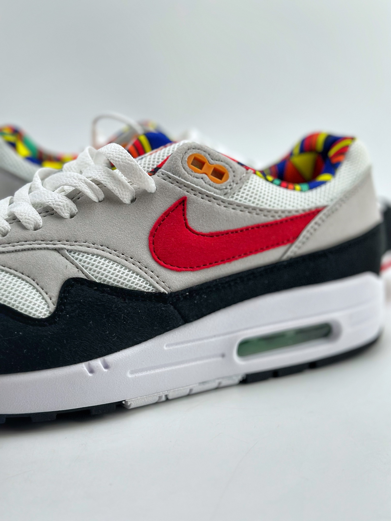 Nike Air Max 1 white, black and red retro casual running shoes DC1478-100