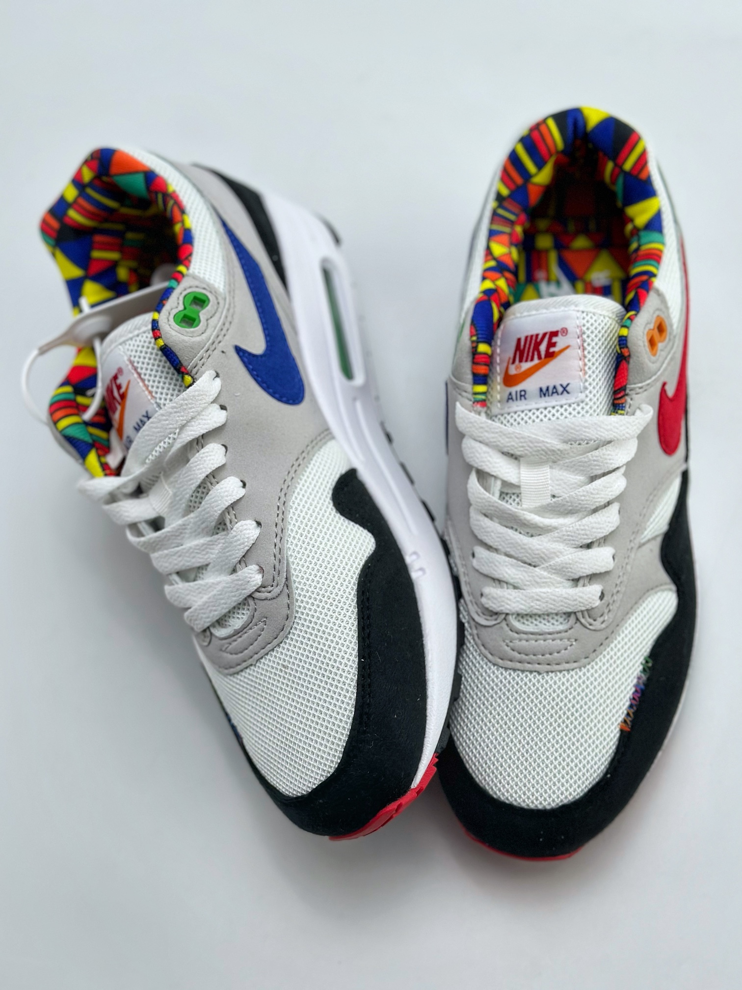 Nike Air Max 1 white, black and red retro casual running shoes DC1478-100