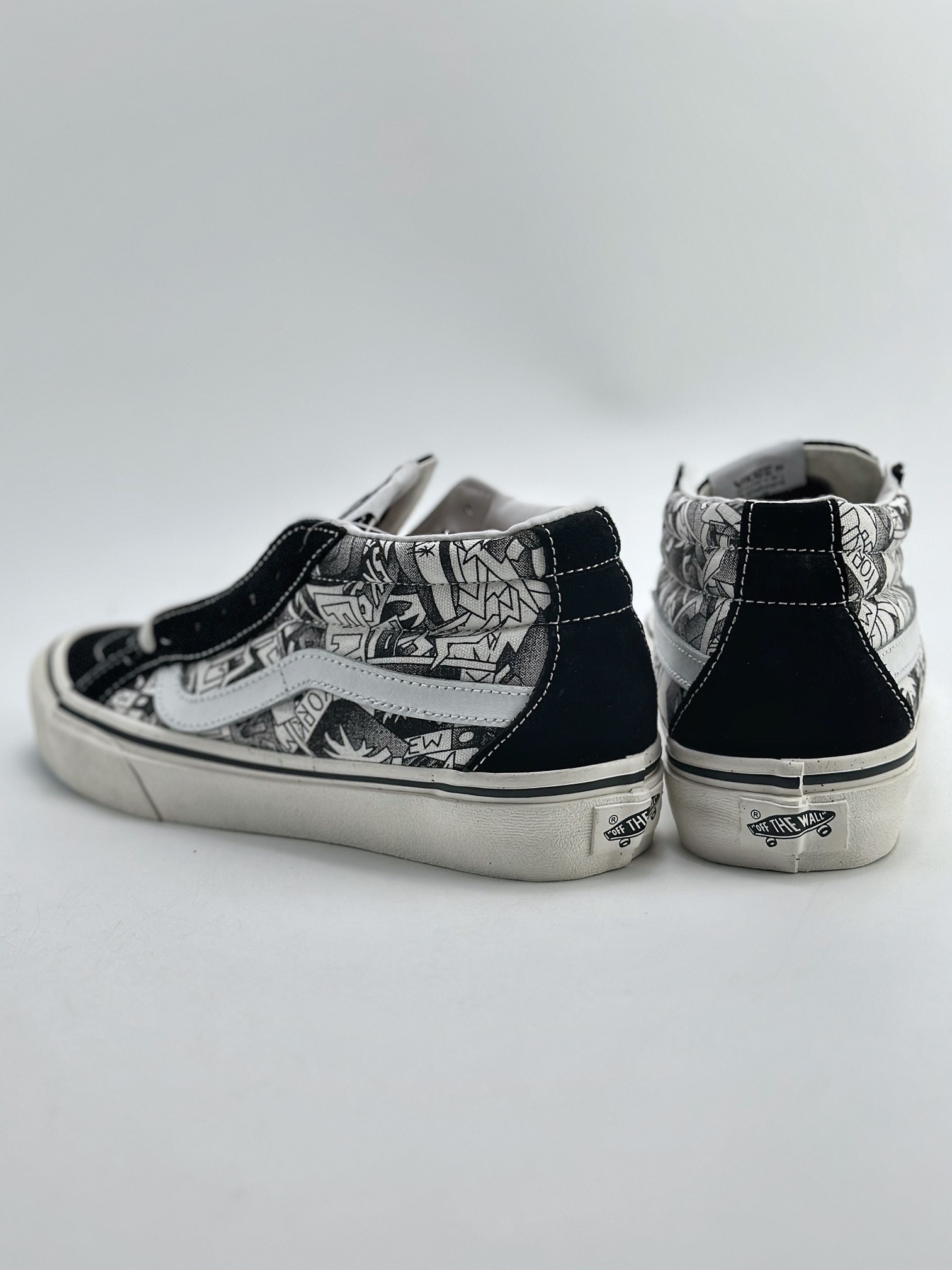 150 Vans Sk8-Mid SNS黑白涂鸦中帮