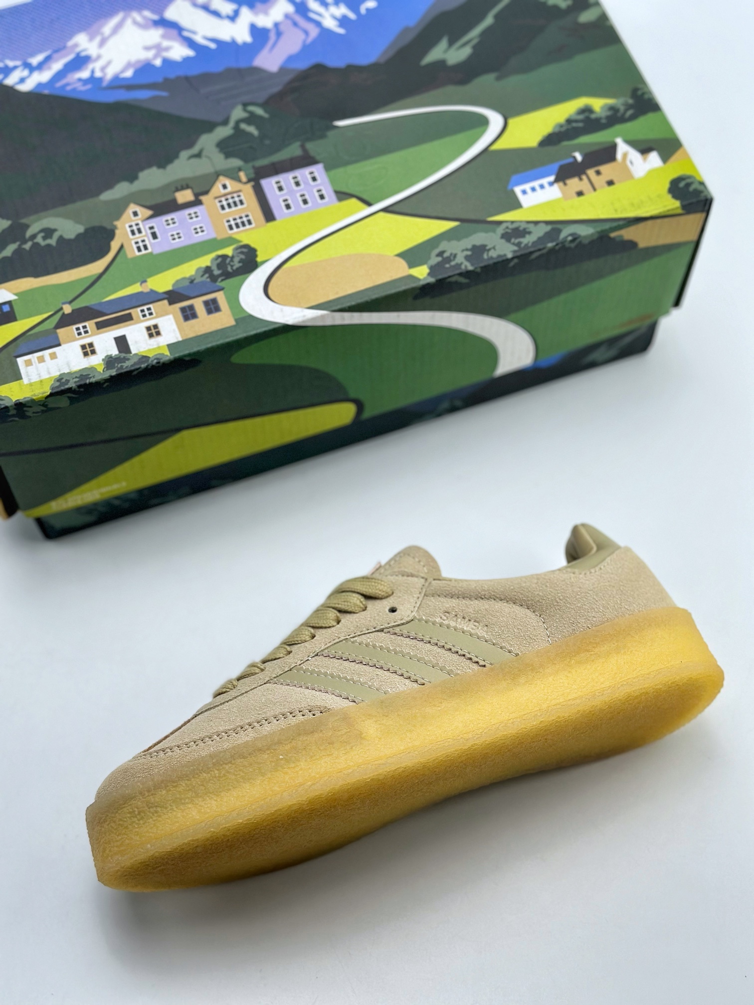 KITH x Clarks x Adidas Originals 8th Street Samba ”Savannah” Samba Sneakers ID7298