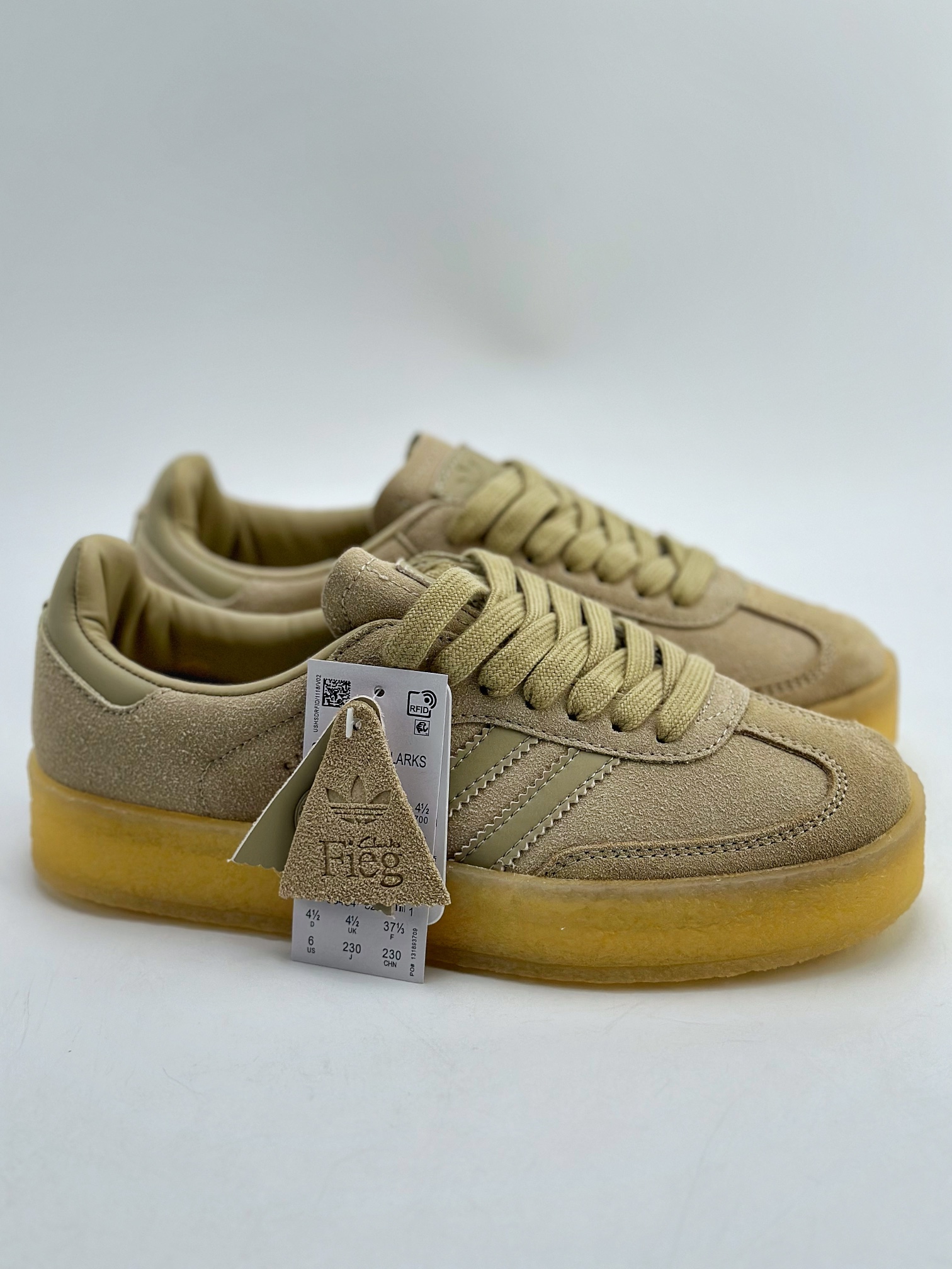 KITH x Clarks x Adidas Originals 8th Street Samba ”Savannah” Samba Sneakers ID7298