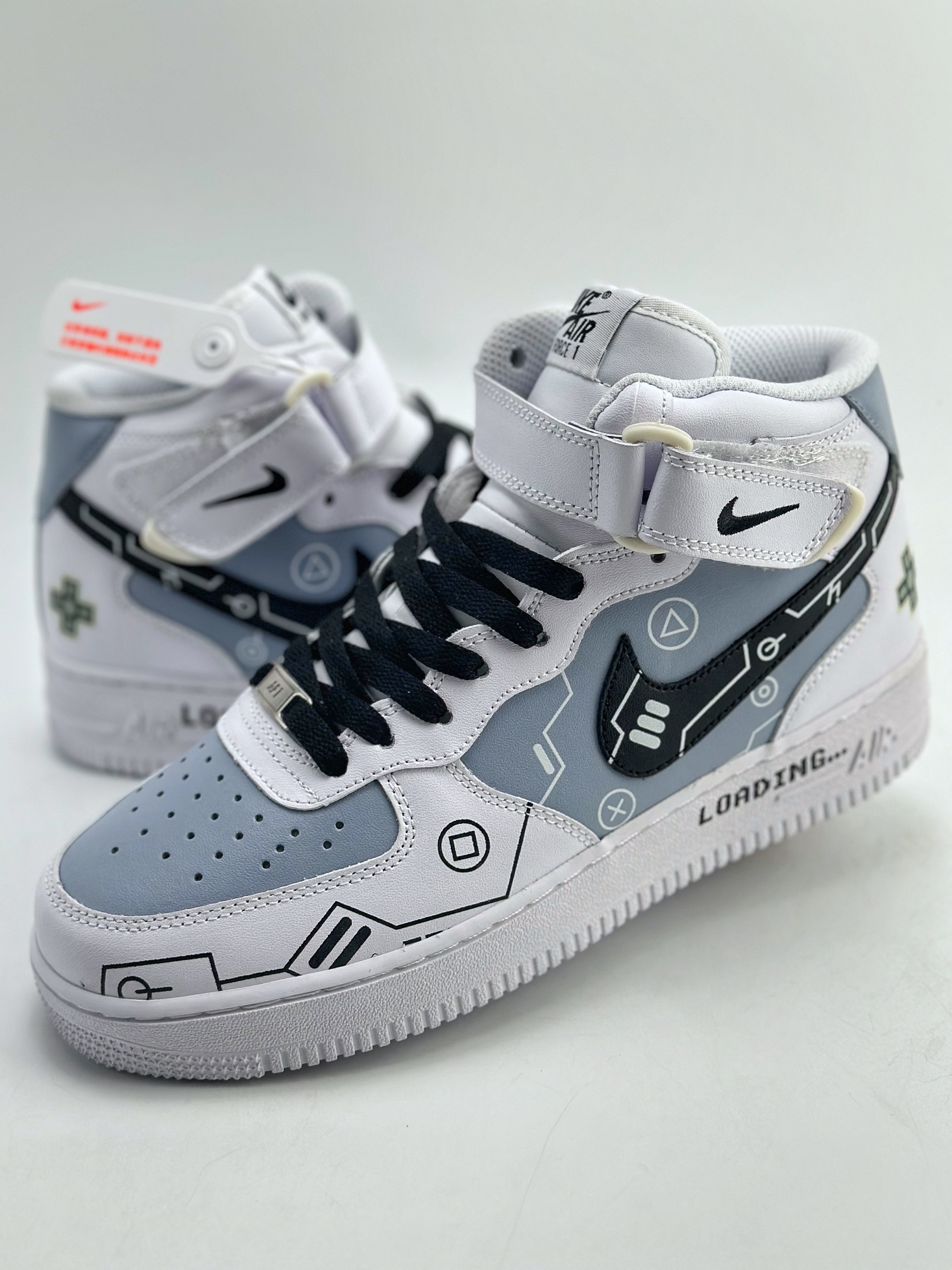 280 Nike Air Force 1 Mid 07 黑白灰电玩涂鸦 CW2288-115