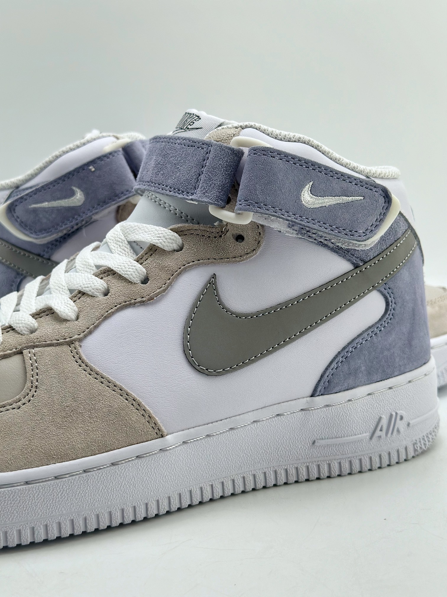 Nike Air Force 1 Mid 07 Suede Gray White Blue AL6896-557