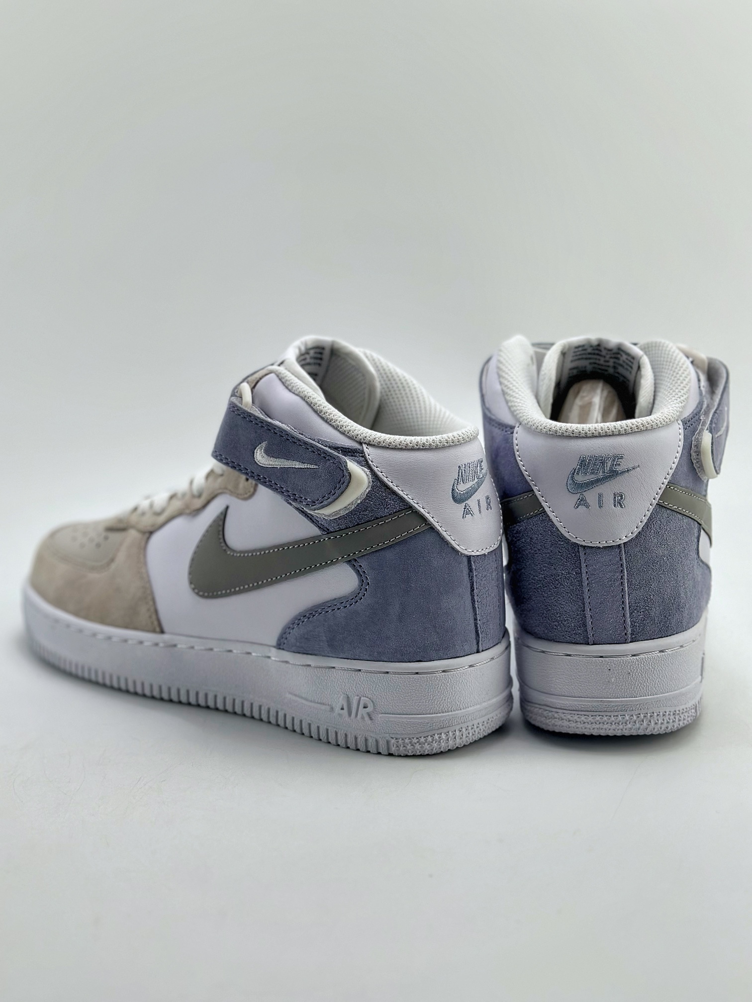 Nike Air Force 1 Mid 07 Suede Gray White Blue AL6896-557