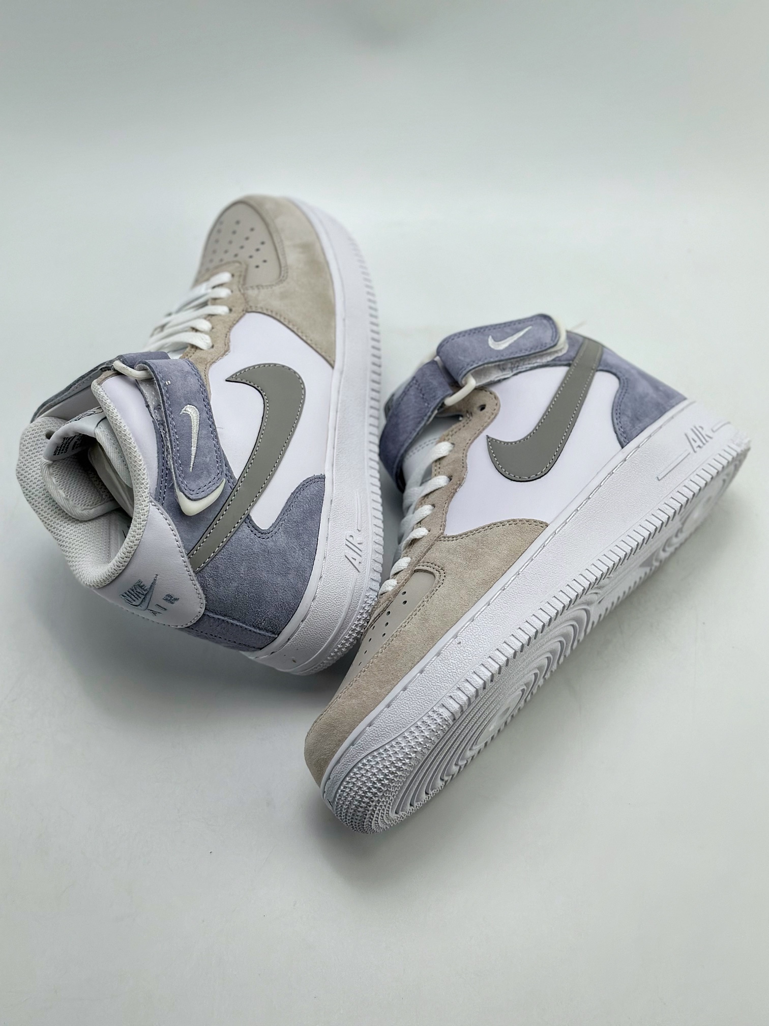 Nike Air Force 1 Mid 07 Suede Gray White Blue AL6896-557