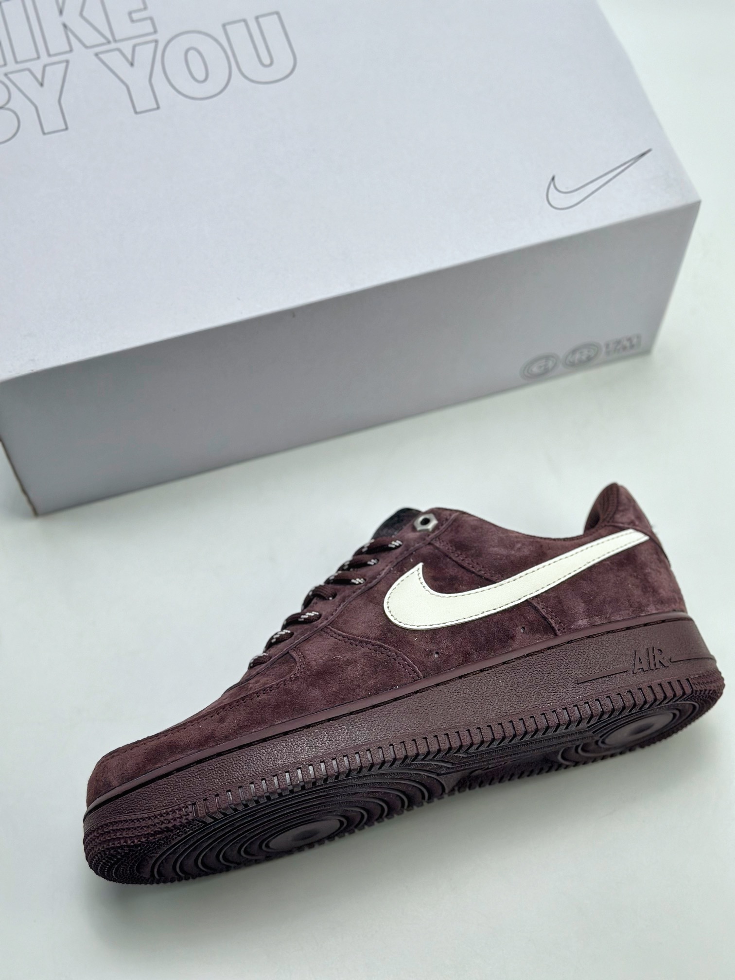 240 Nike Air Force 1 Low 07 酒红翻毛白勾