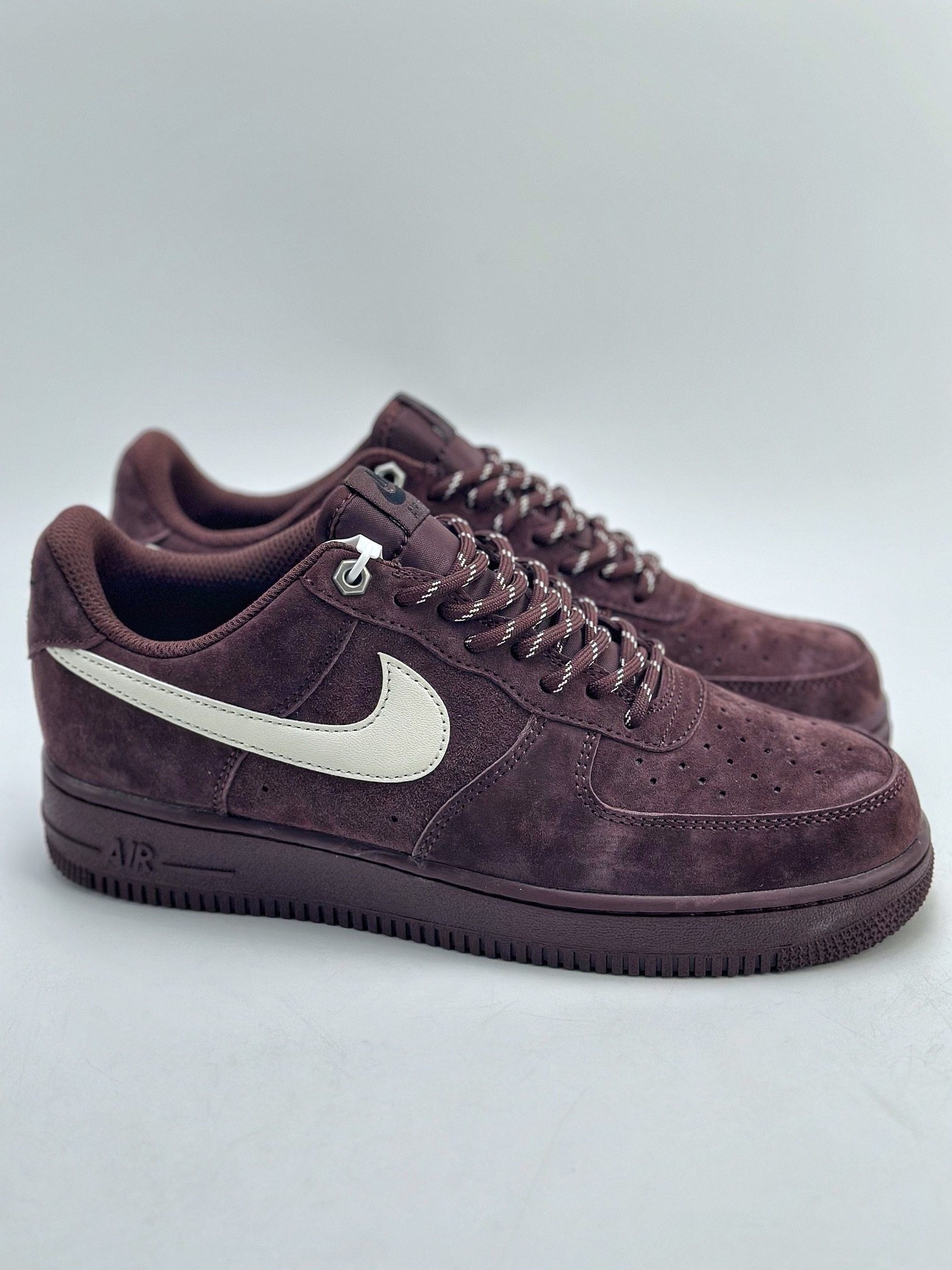 240 Nike Air Force 1 Low 07 酒红翻毛白勾