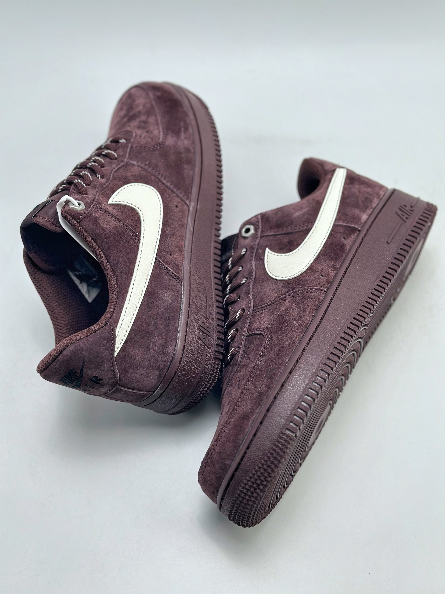 240 Nike Air Force 1 Low 07 酒红翻毛白勾