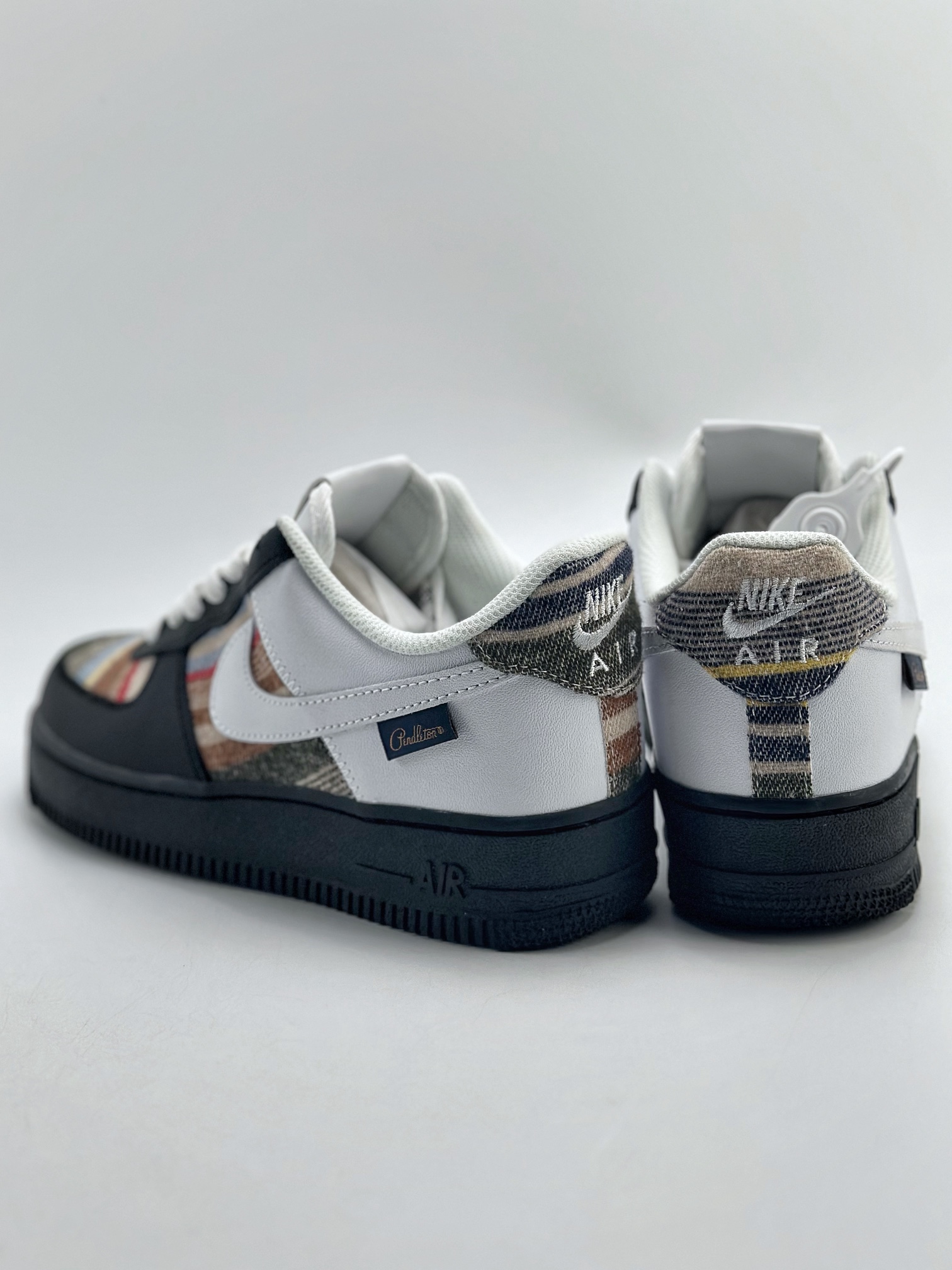 Nike Air Force 1 Low 07 Black and White Splicing Colored Fabric CW1188-678