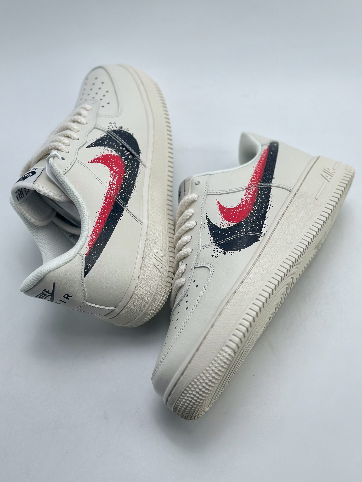 Nike Air Force 1 Low 07 Black and Red Graffiti Double Swoosh FD0660-300