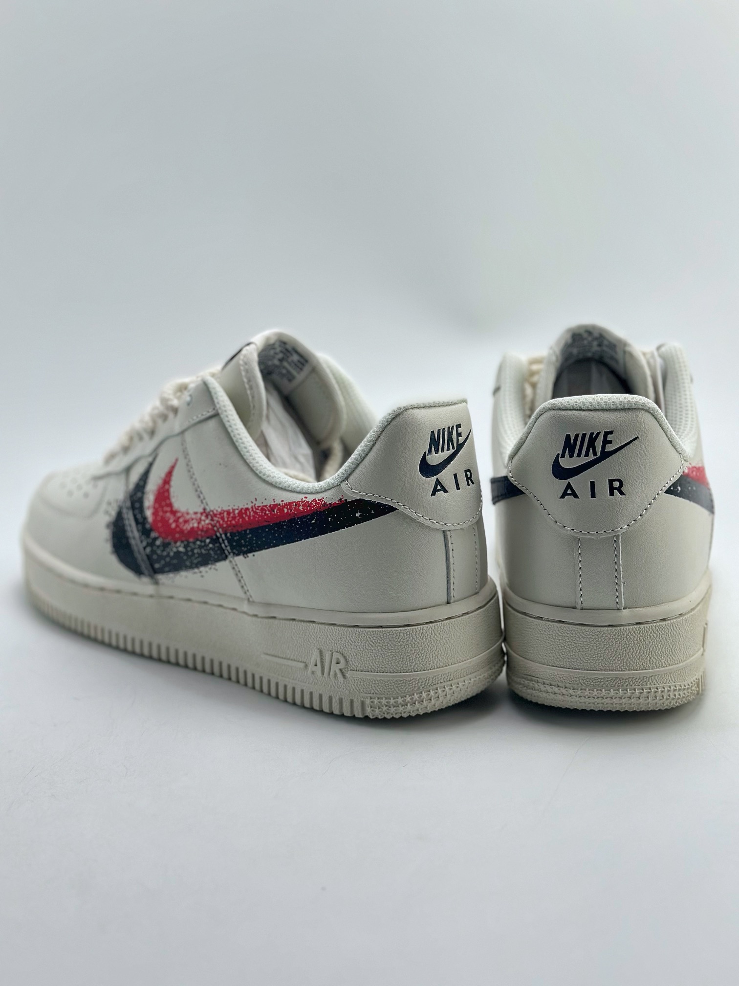 Nike Air Force 1 Low 07 Black and Red Graffiti Double Swoosh FD0660-300