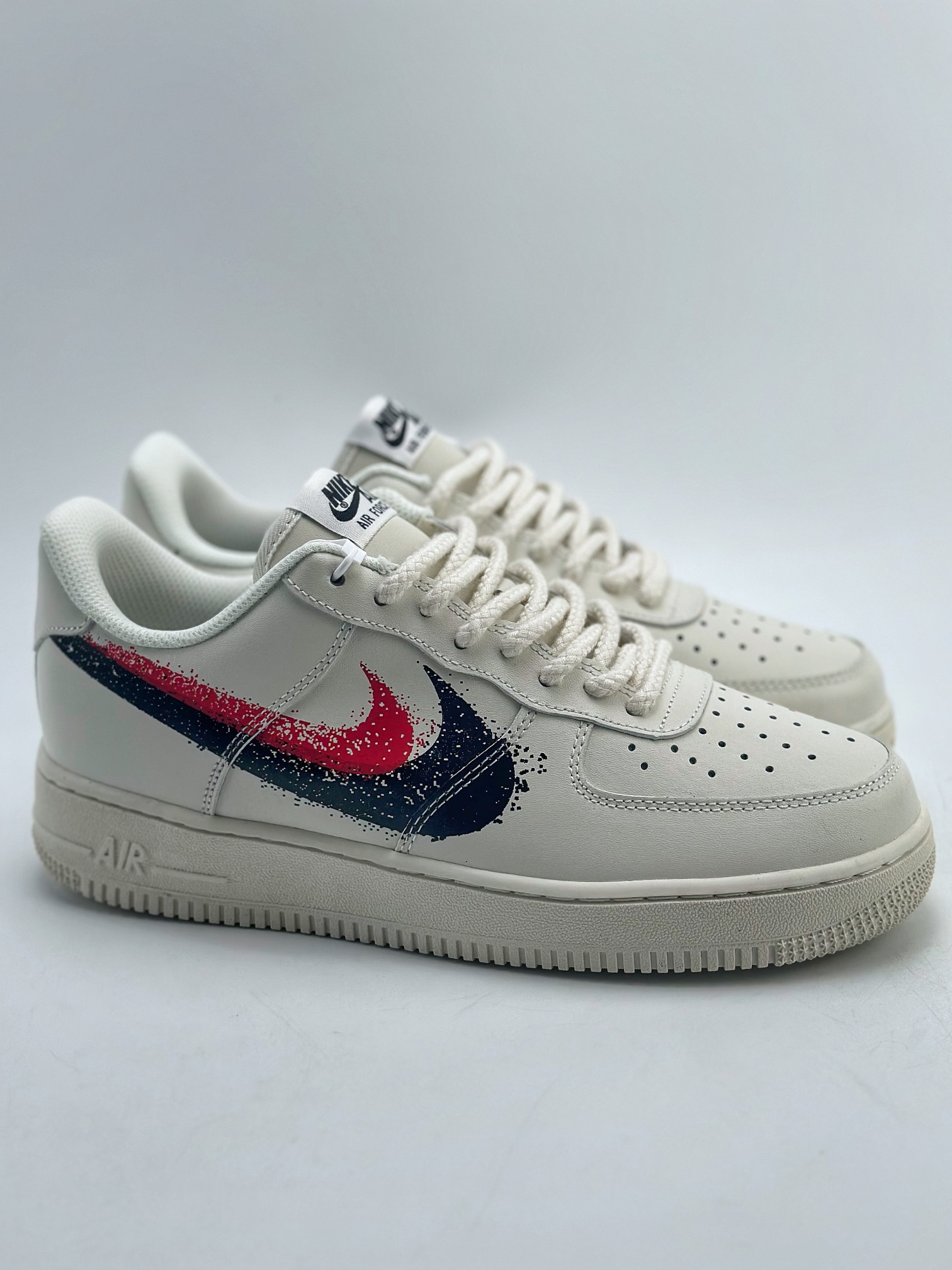 Nike Air Force 1 Low 07 Black and Red Graffiti Double Swoosh FD0660-300