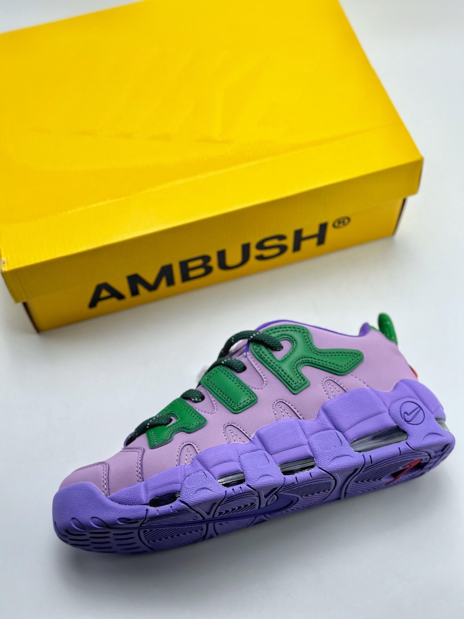 260 Air More Uptempo x AMBUSH 联名绑带绿紫 FB1299-500