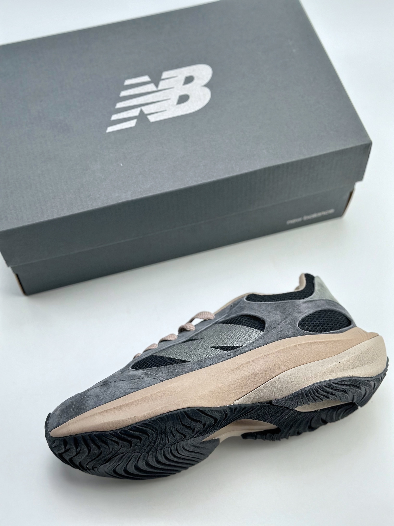 New Balance Warped Runner black, brown and gray low-top retro daddy style casual sports jogging shoes UWRPDCSTSJ