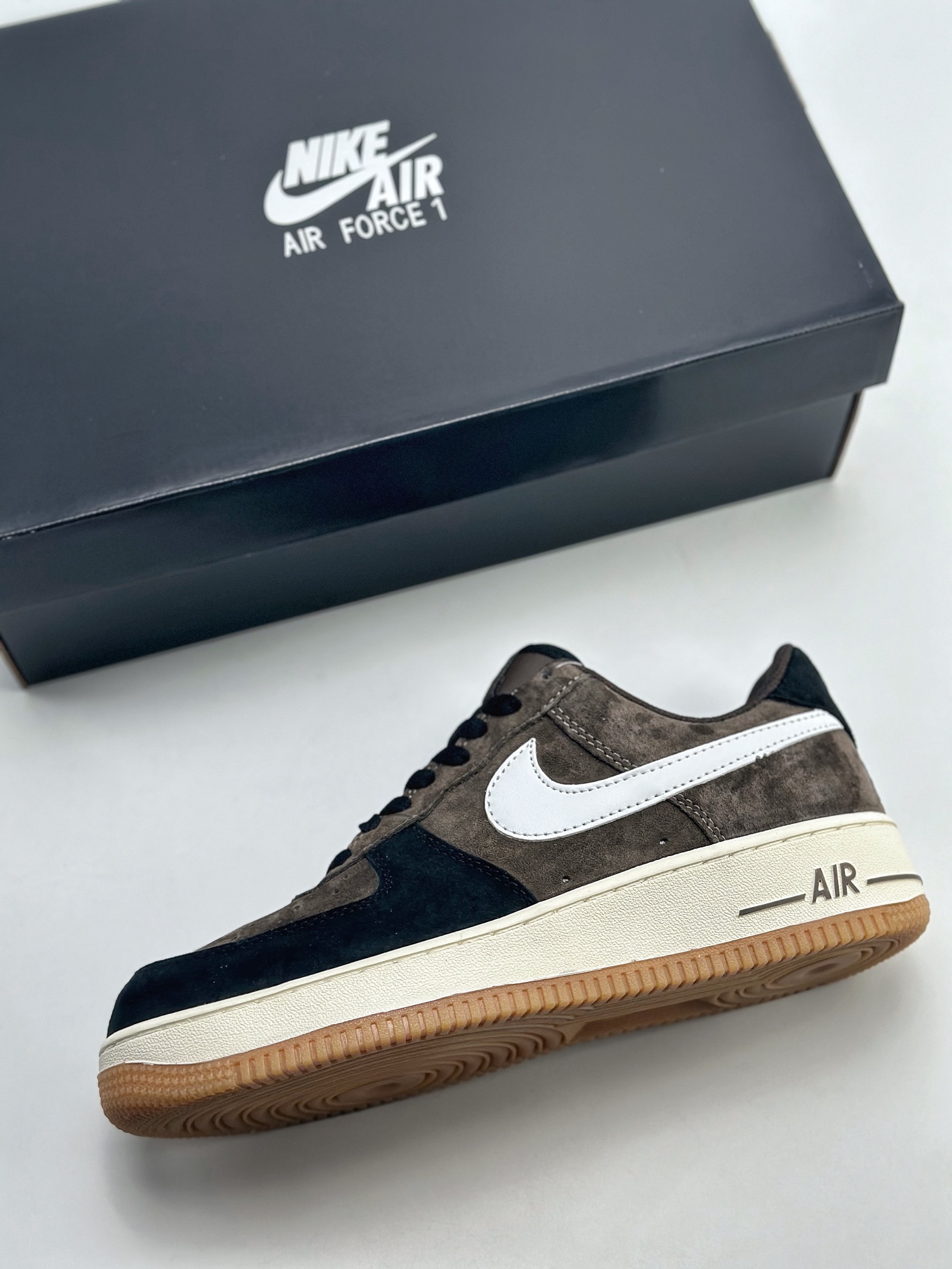 Nike Air Force 1 Low 07 Black Brown Suede AV0383-230