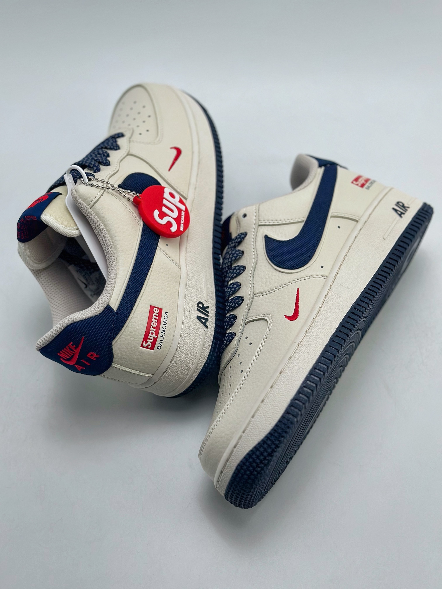 260 Nike Air Force 1 Low 07 x superme x Balenciaga 三方联名白深蓝 HD9888-003