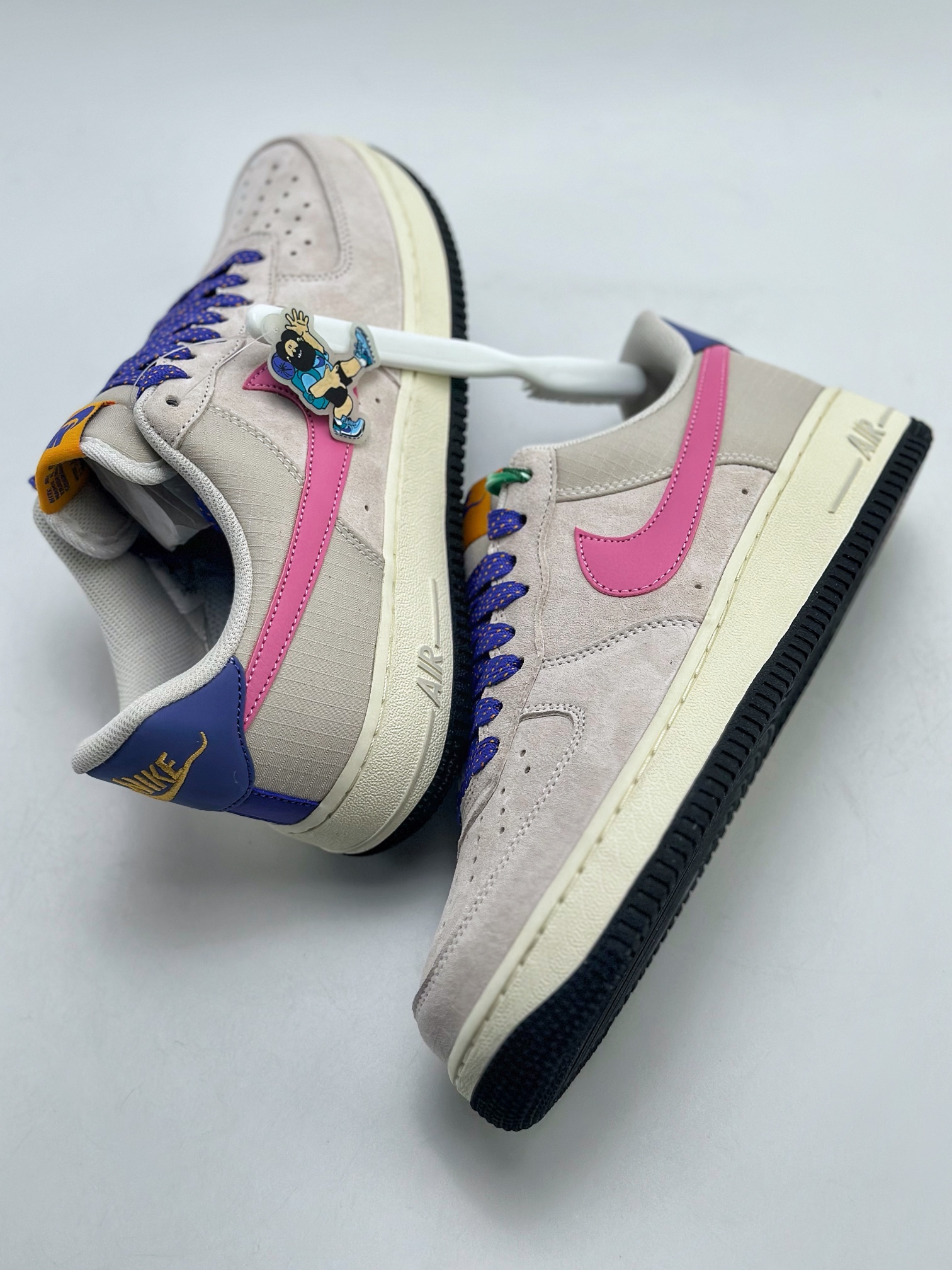 220 Nike Air Force 1 Low 07 浅灰麂皮粉勾 CU3007-061