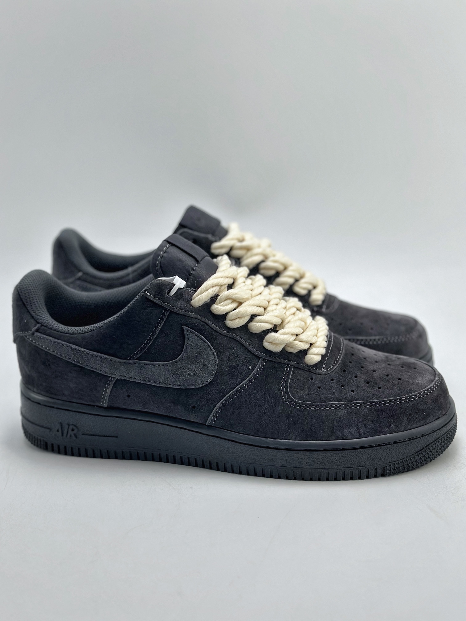 Nike Air Force 1 Low 07 Suede Black Hemp Rope