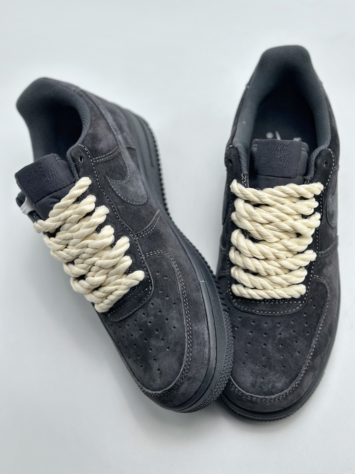 Nike Air Force 1 Low 07 Suede Black Hemp Rope