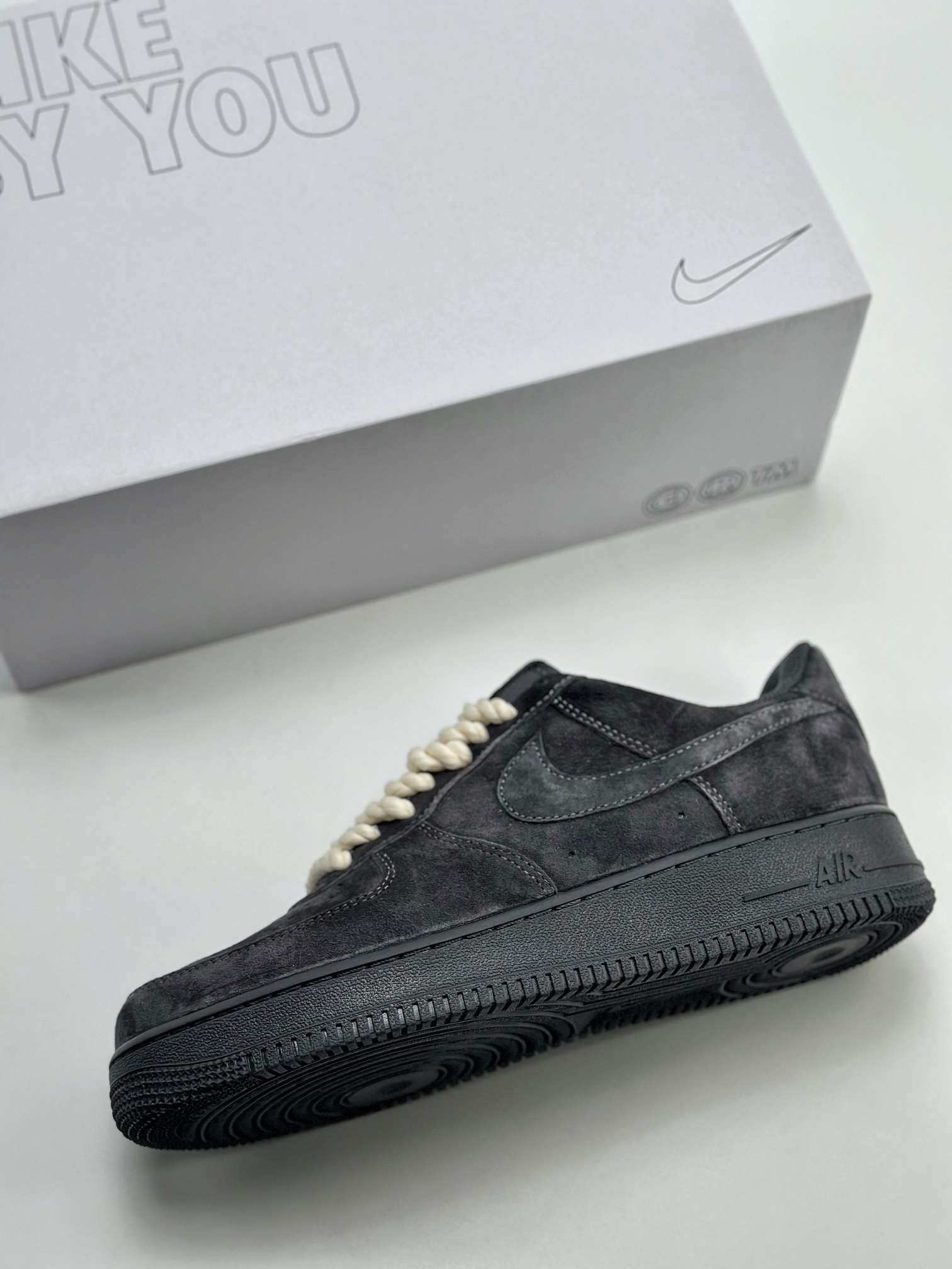 Nike Air Force 1 Low 07 Suede Black Hemp Rope