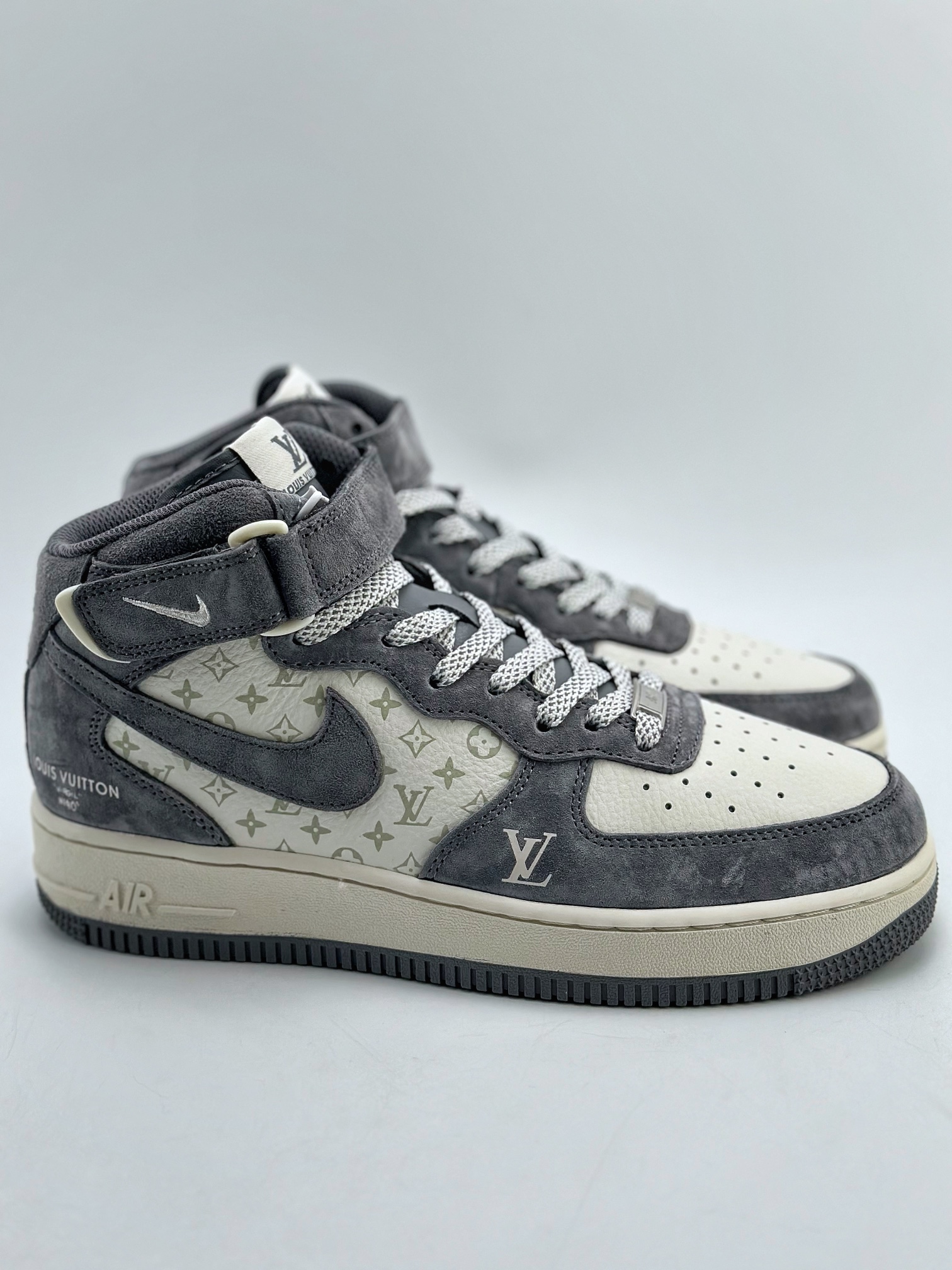 Nike Air Force 1 Mid 07 x Louis Vuitton LV Printed White and Gray DV9988-200