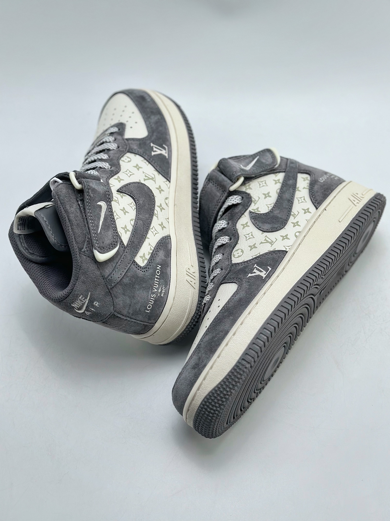 Nike Air Force 1 Mid 07 x Louis Vuitton LV Printed White and Gray DV9988-200