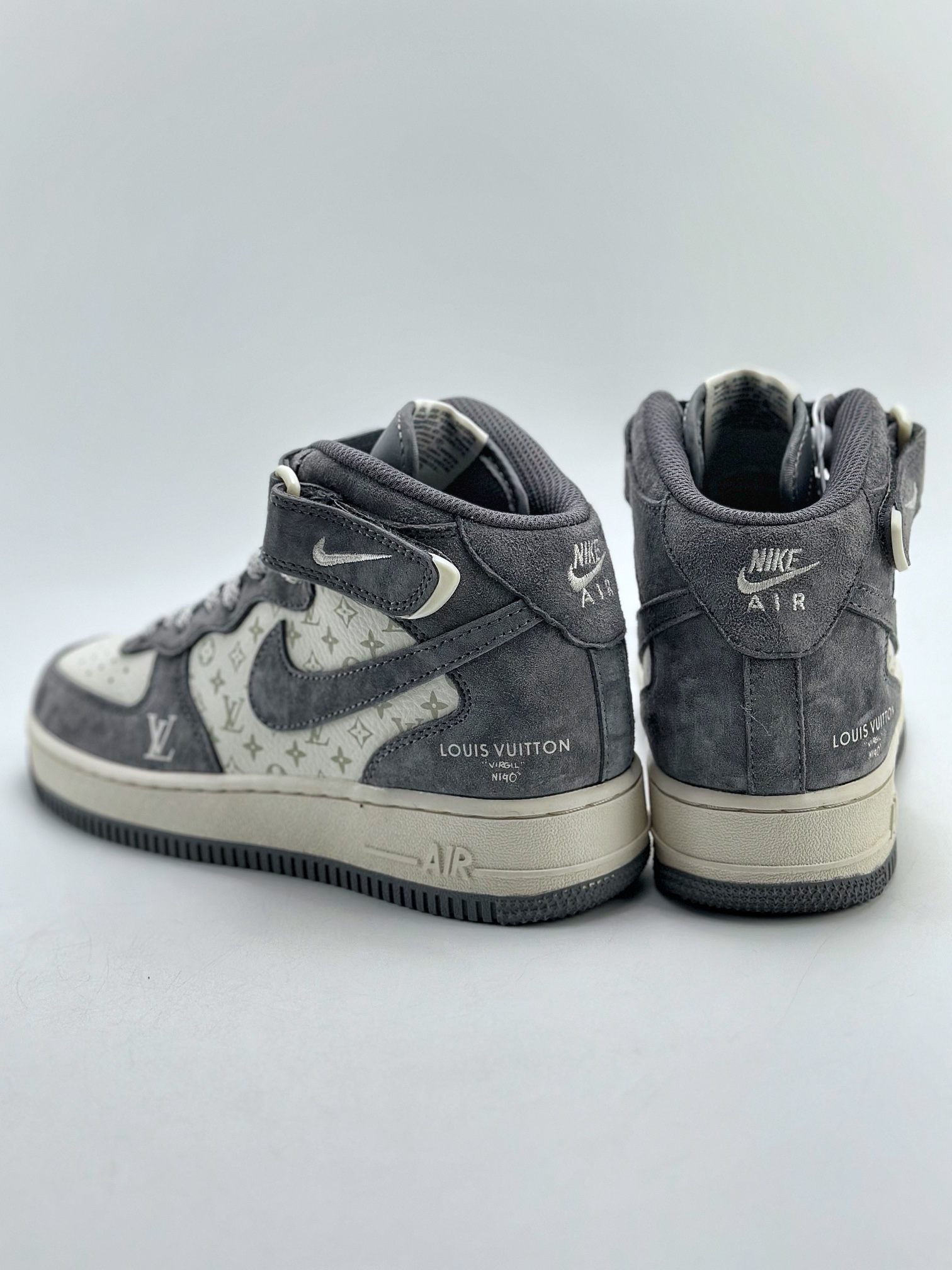 Nike Air Force 1 Mid 07 x Louis Vuitton LV Printed White and Gray DV9988-200