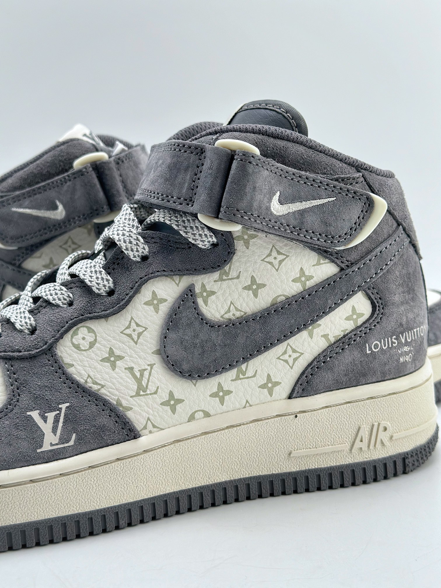 Nike Air Force 1 Mid 07 x Louis Vuitton LV Printed White and Gray DV9988-200