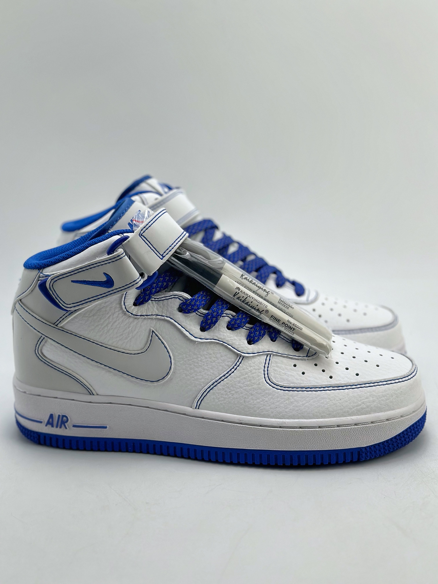 Nike Air Force 1 Mid 07 White Blue Stitching Stars MK0619-233