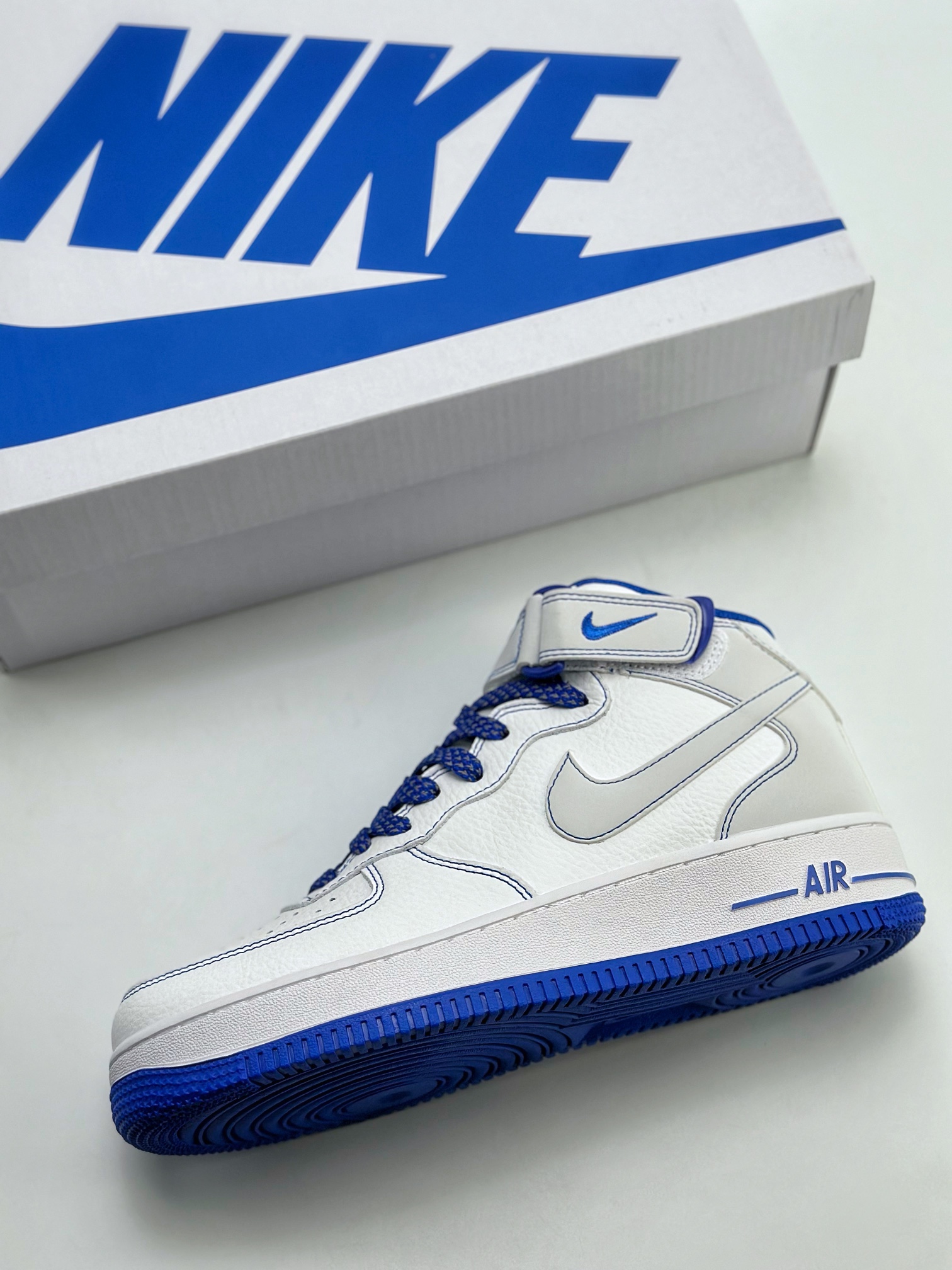 Nike Air Force 1 Mid 07 White Blue Stitching Stars MK0619-233