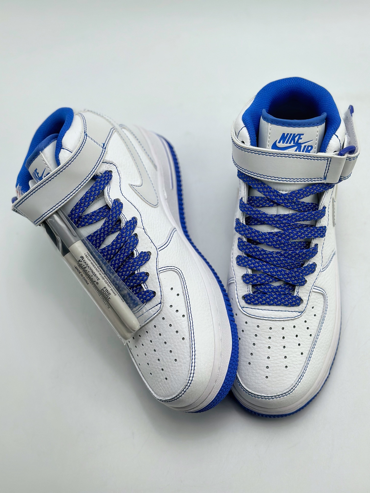 Nike Air Force 1 Mid 07 White Blue Stitching Stars MK0619-233