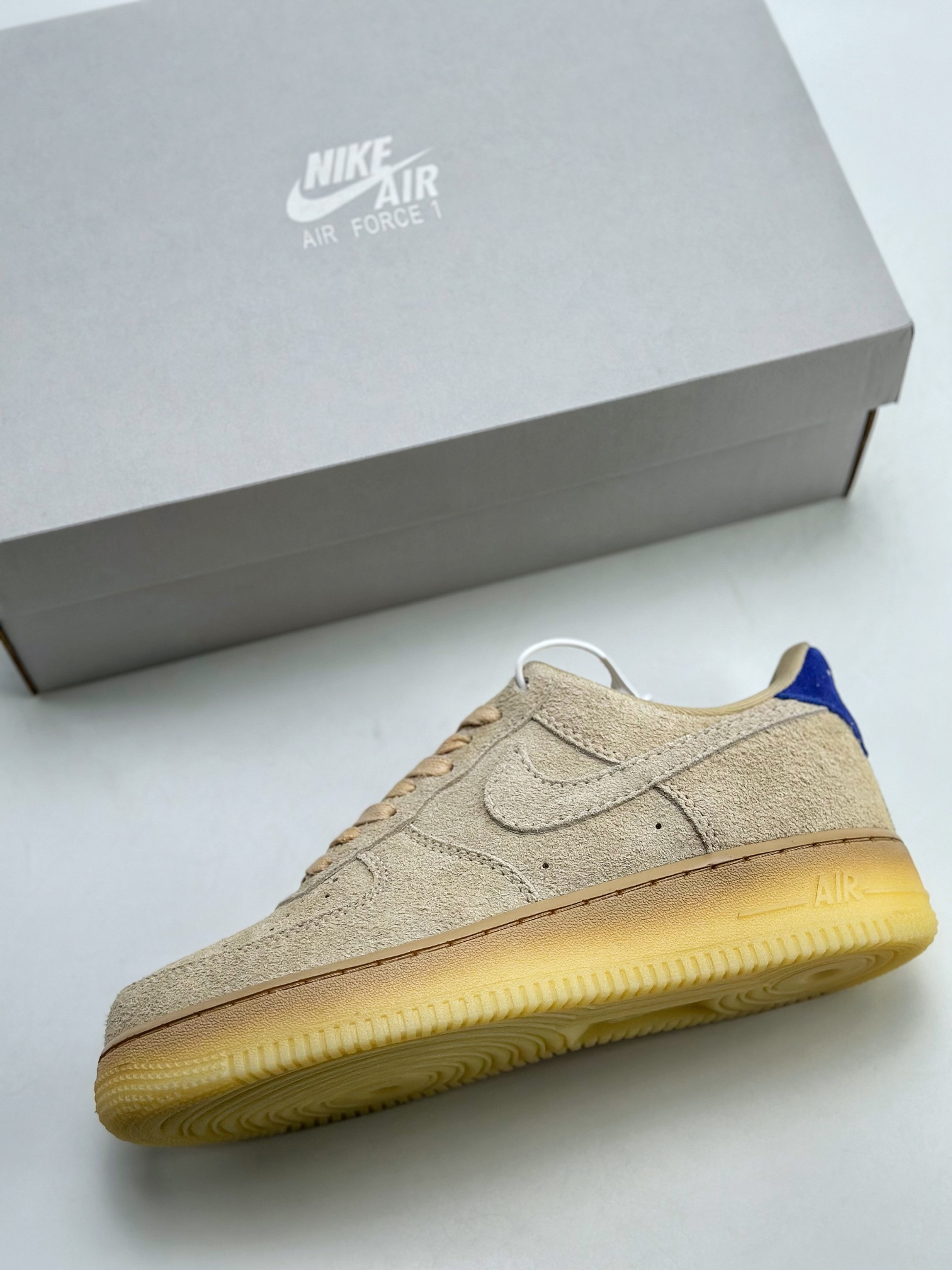 Nike Air Force 1 Low 07 ”Grain” Beige Blue Tail Suede FN7202-224