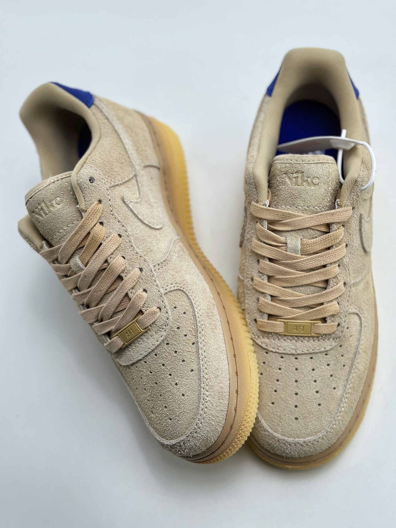 Nike Air Force 1 Low 07 ”Grain” Beige Blue Tail Suede FN7202-224