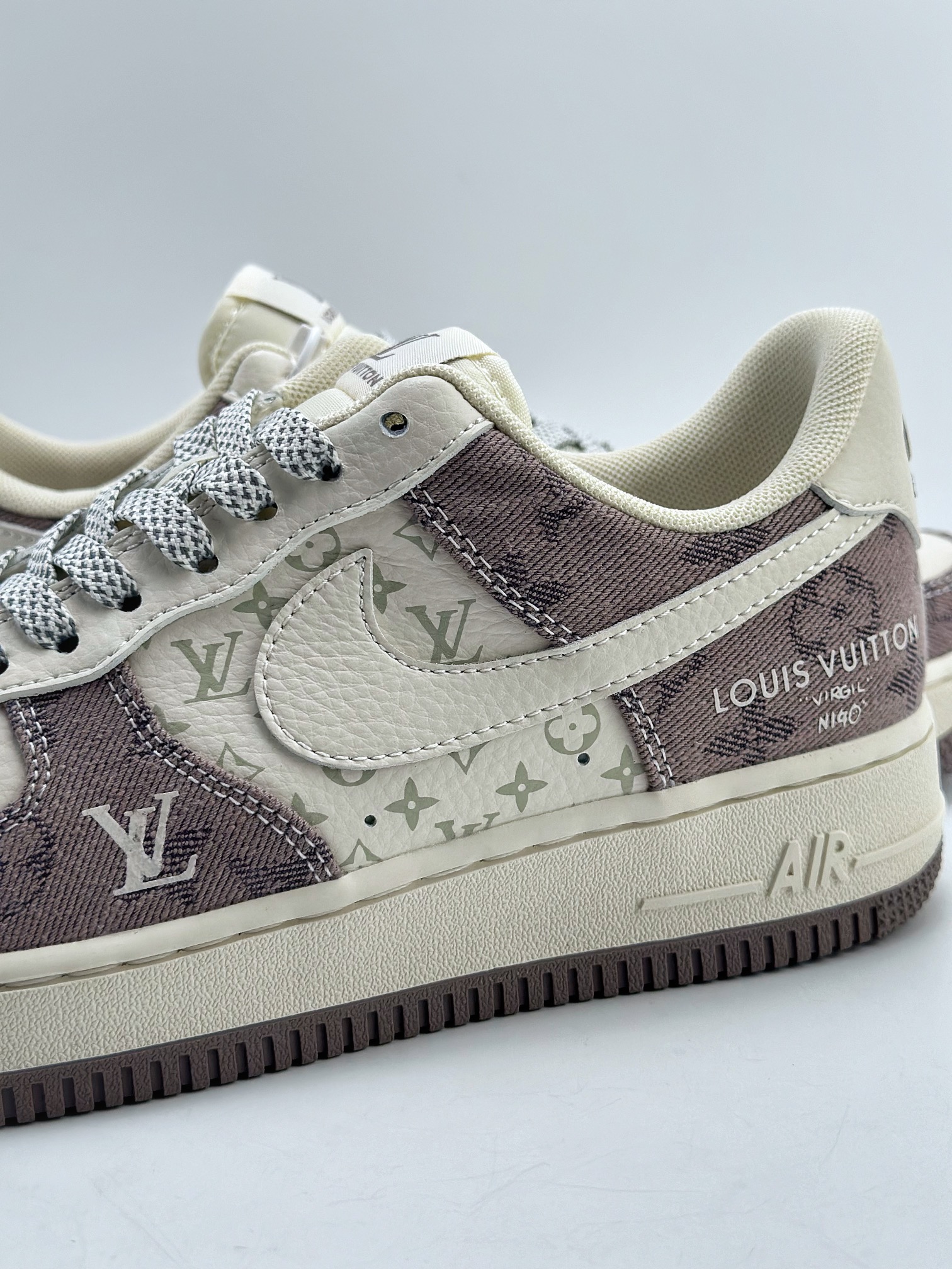 260 Nike Air Force 1 Low 07 x Louis Vuitton 米白牛仔布拼接 DH7566-200