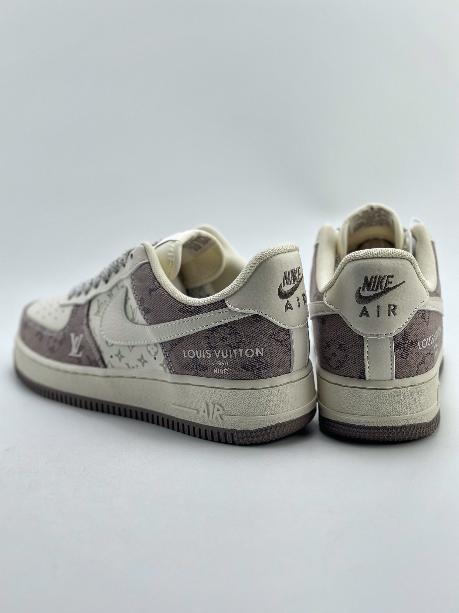 260 Nike Air Force 1 Low 07 x Louis Vuitton 米白牛仔布拼接 DH7566-200