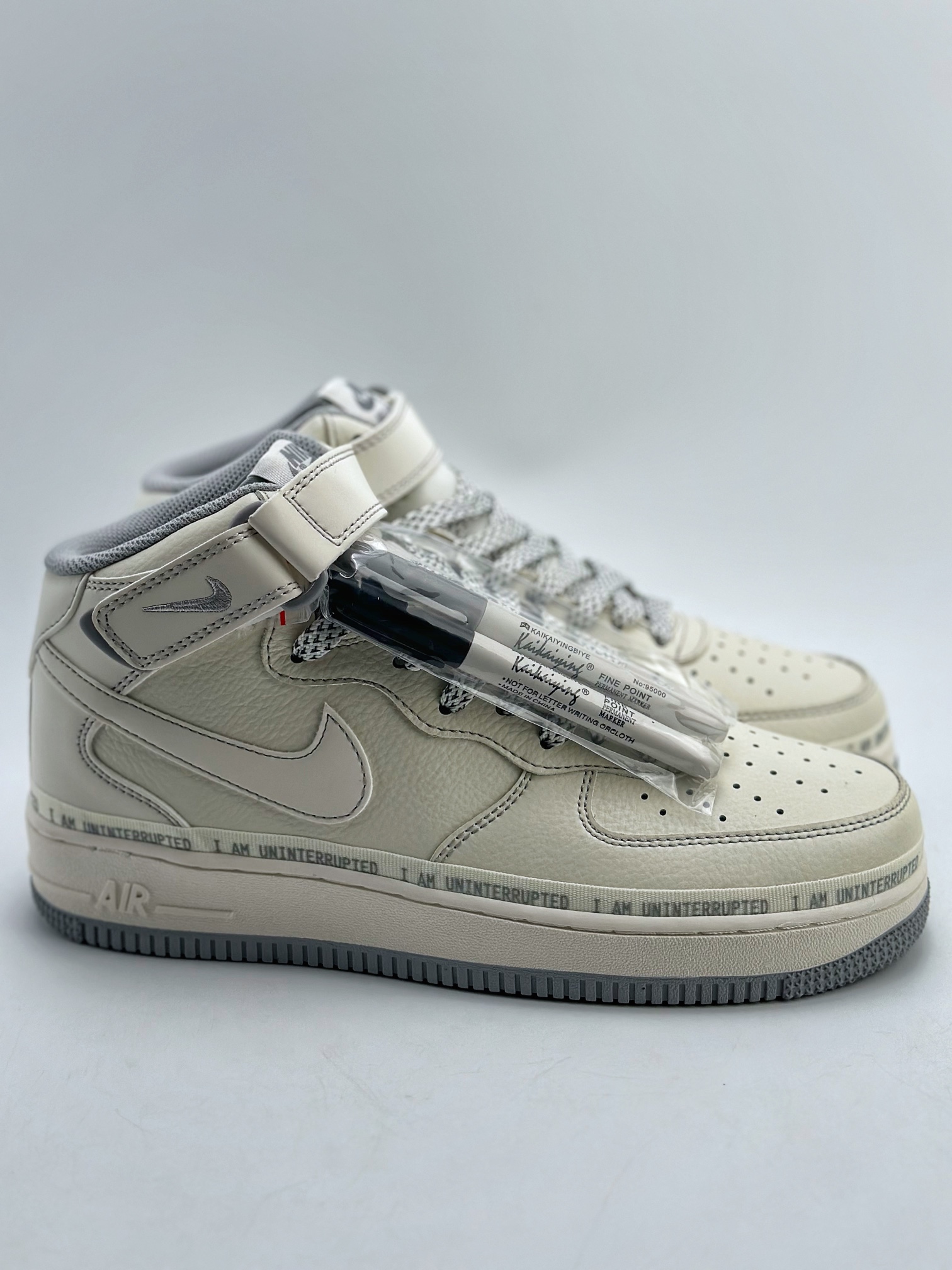 260 Nike Air Force 1 Mid 07 x Uninterrupted "MORE THAN" “米灰银签名涂鸦”满天星 PA0920-508