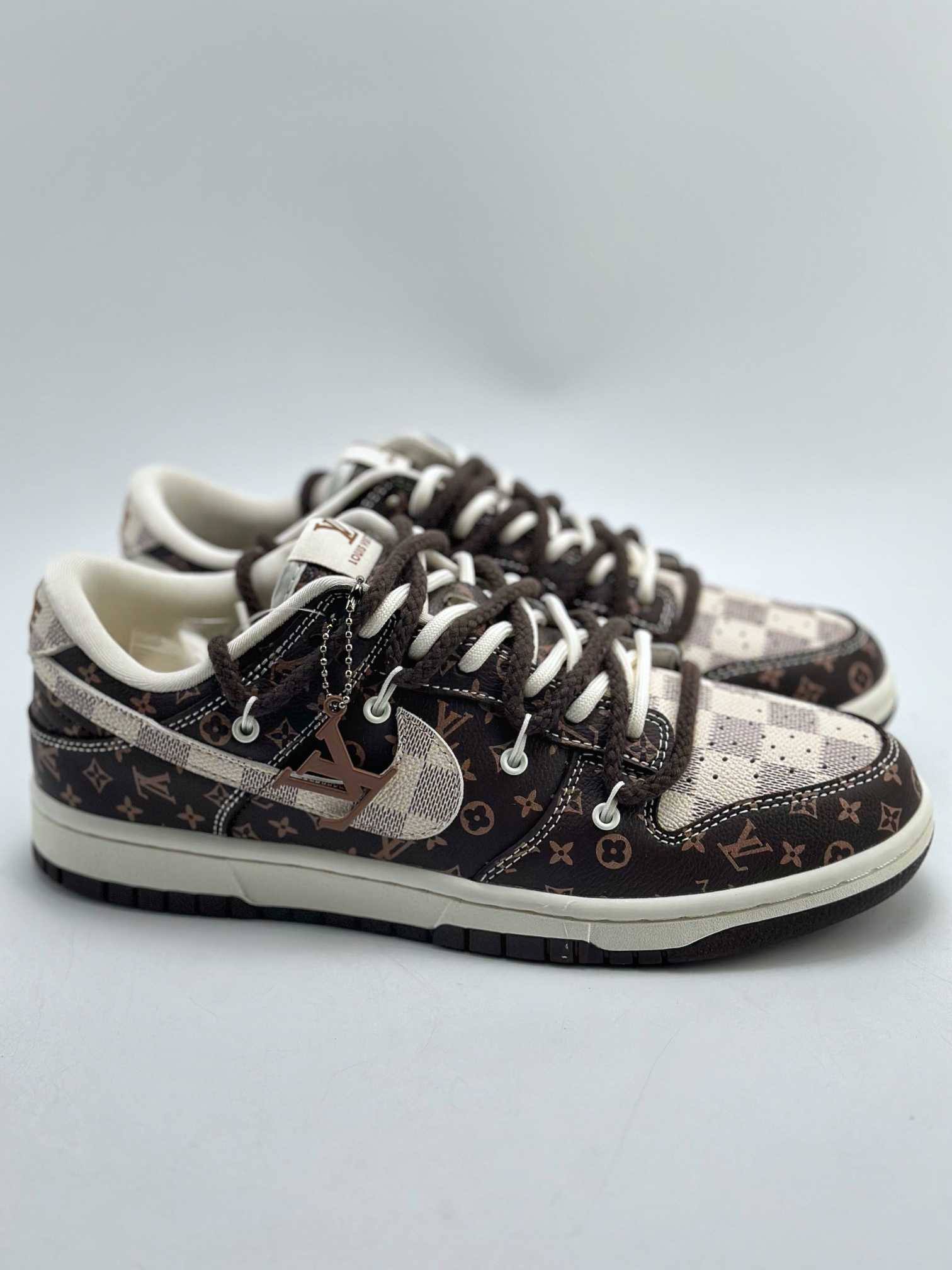 Nike SB Dunk Low x Louis Vuitton LV high-end custom old flower straps FC1688-156