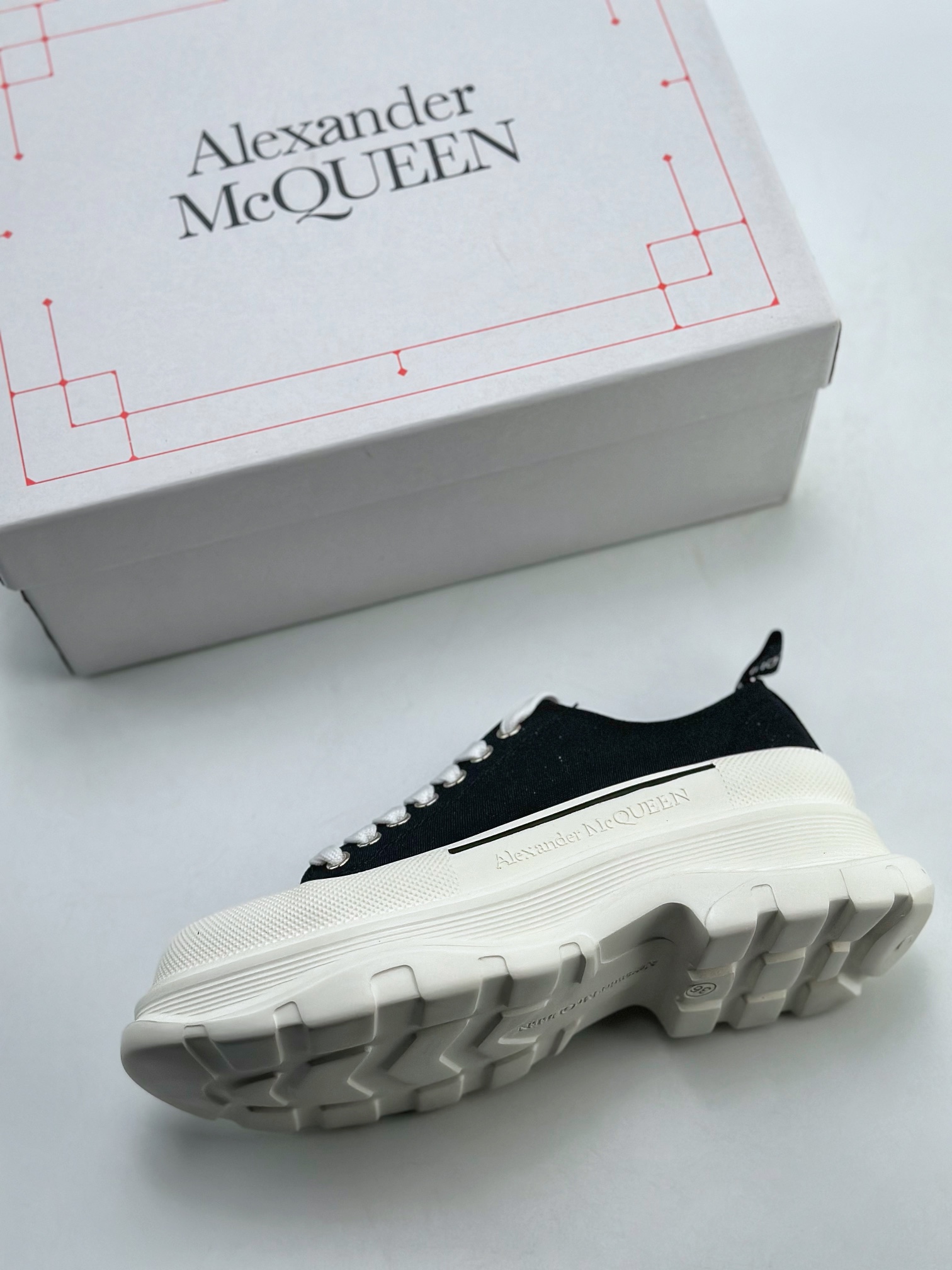 Alexander McQueen/Alexander McQueen platform shoes thick-soled height-enhancing canvas shoes