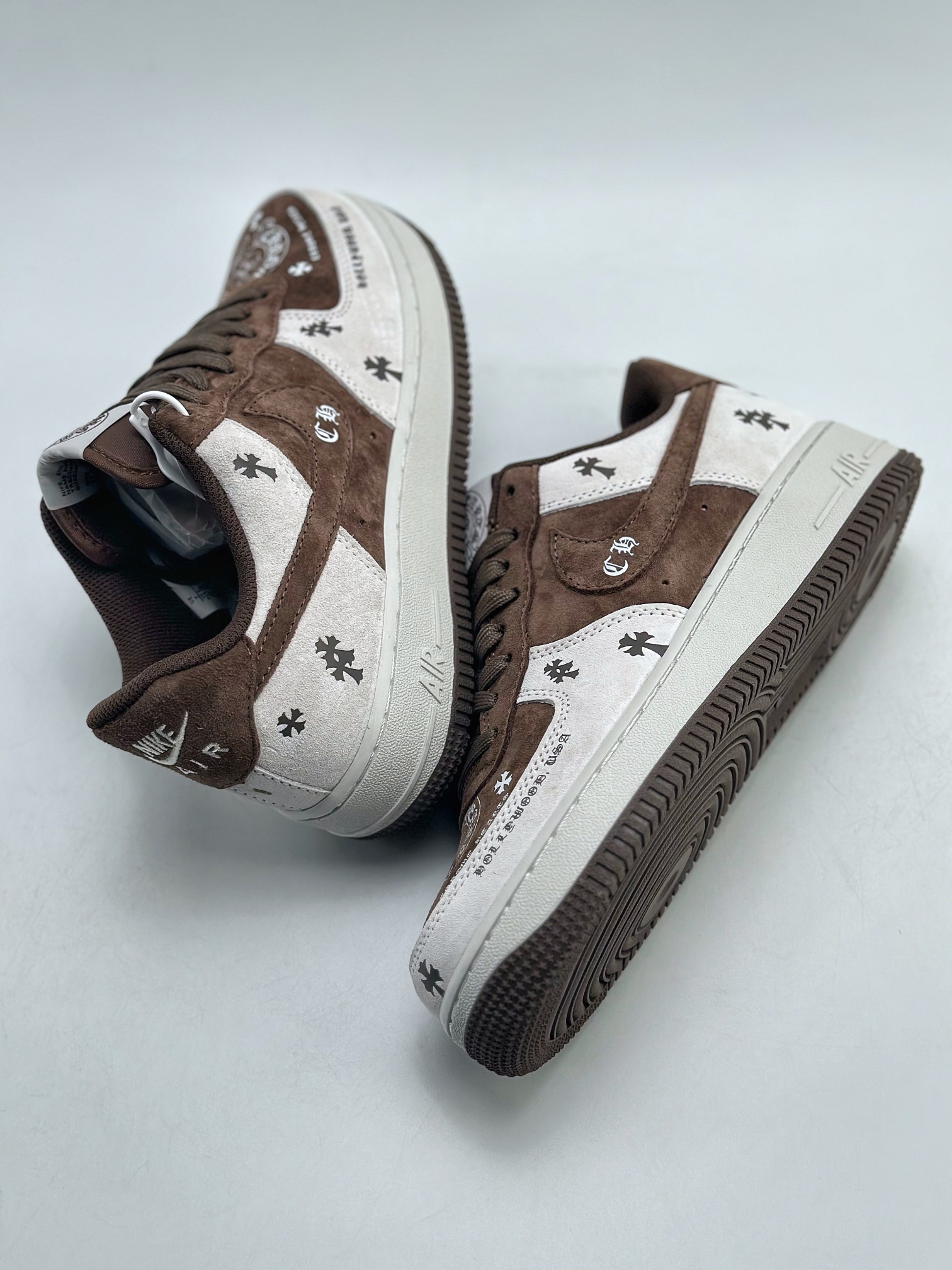 260 Nike Air Force 1 Low 07 x Chrome Hearts 克罗心灰棕翻毛 KL2307-505