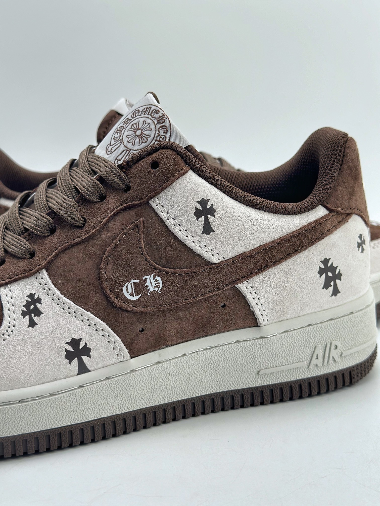 260 Nike Air Force 1 Low 07 x Chrome Hearts 克罗心灰棕翻毛 KL2307-505